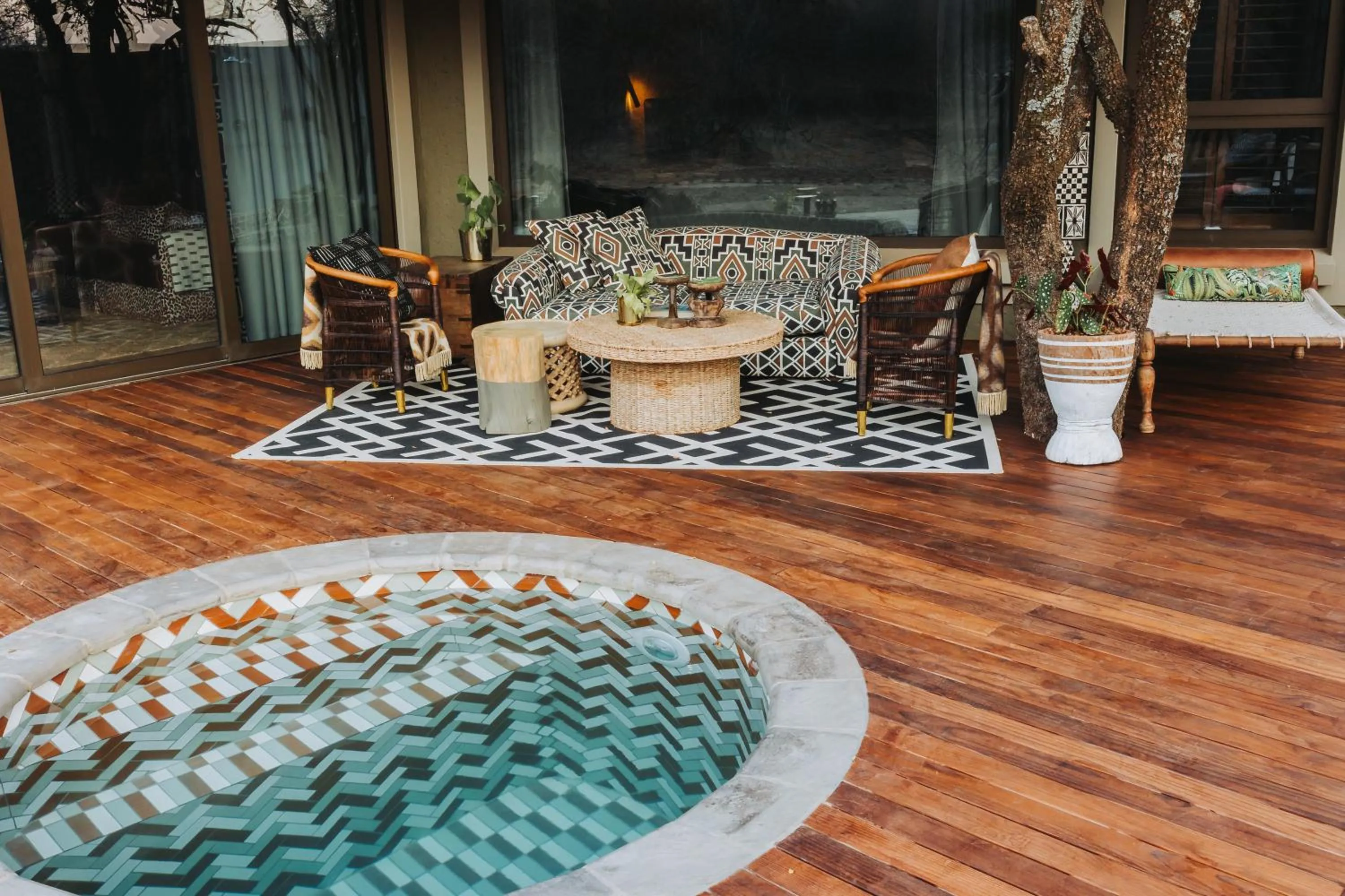 Patio in Lush Private Game Lodge