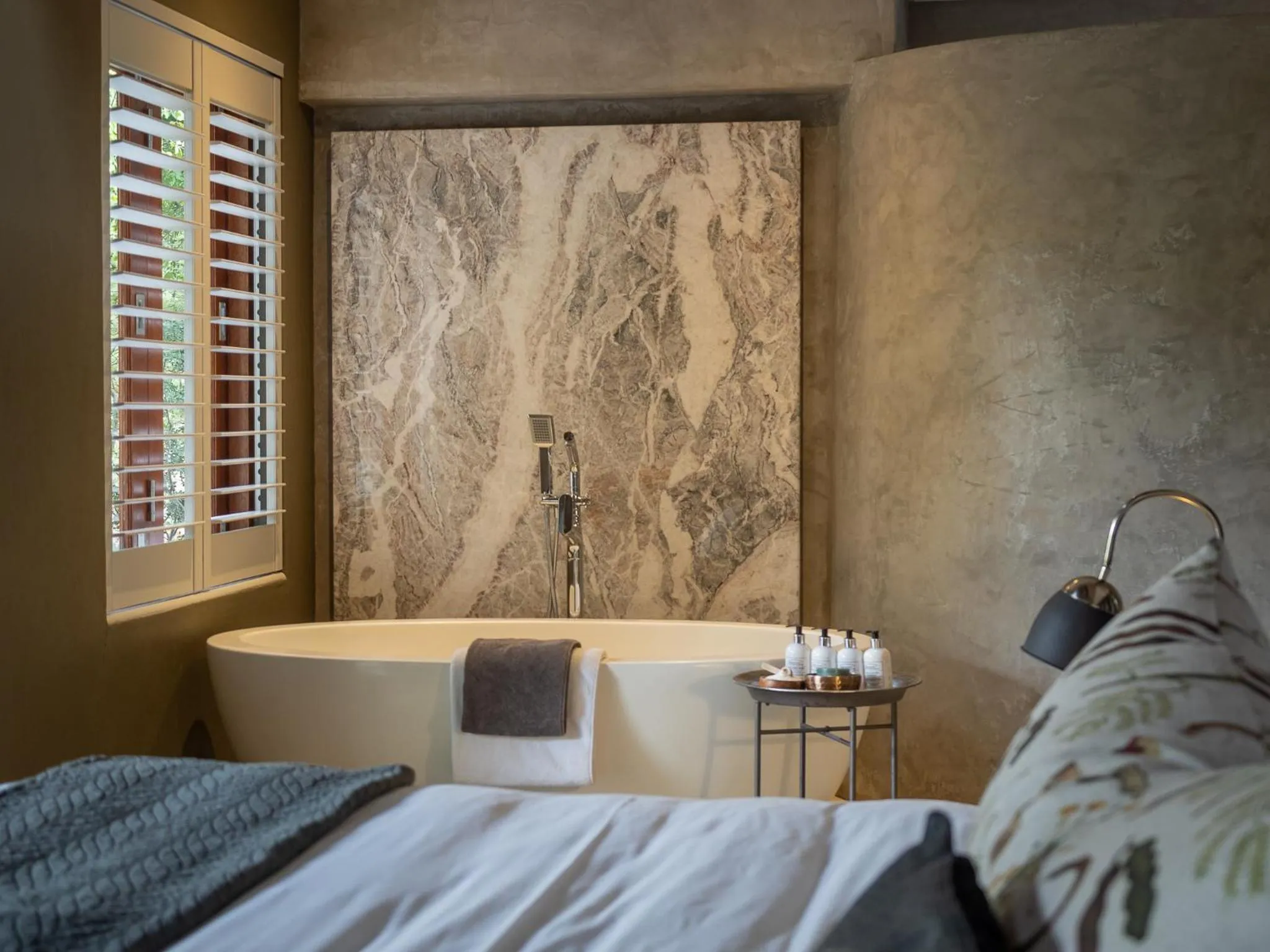 Bathroom, Bed in Lush Private Game Lodge