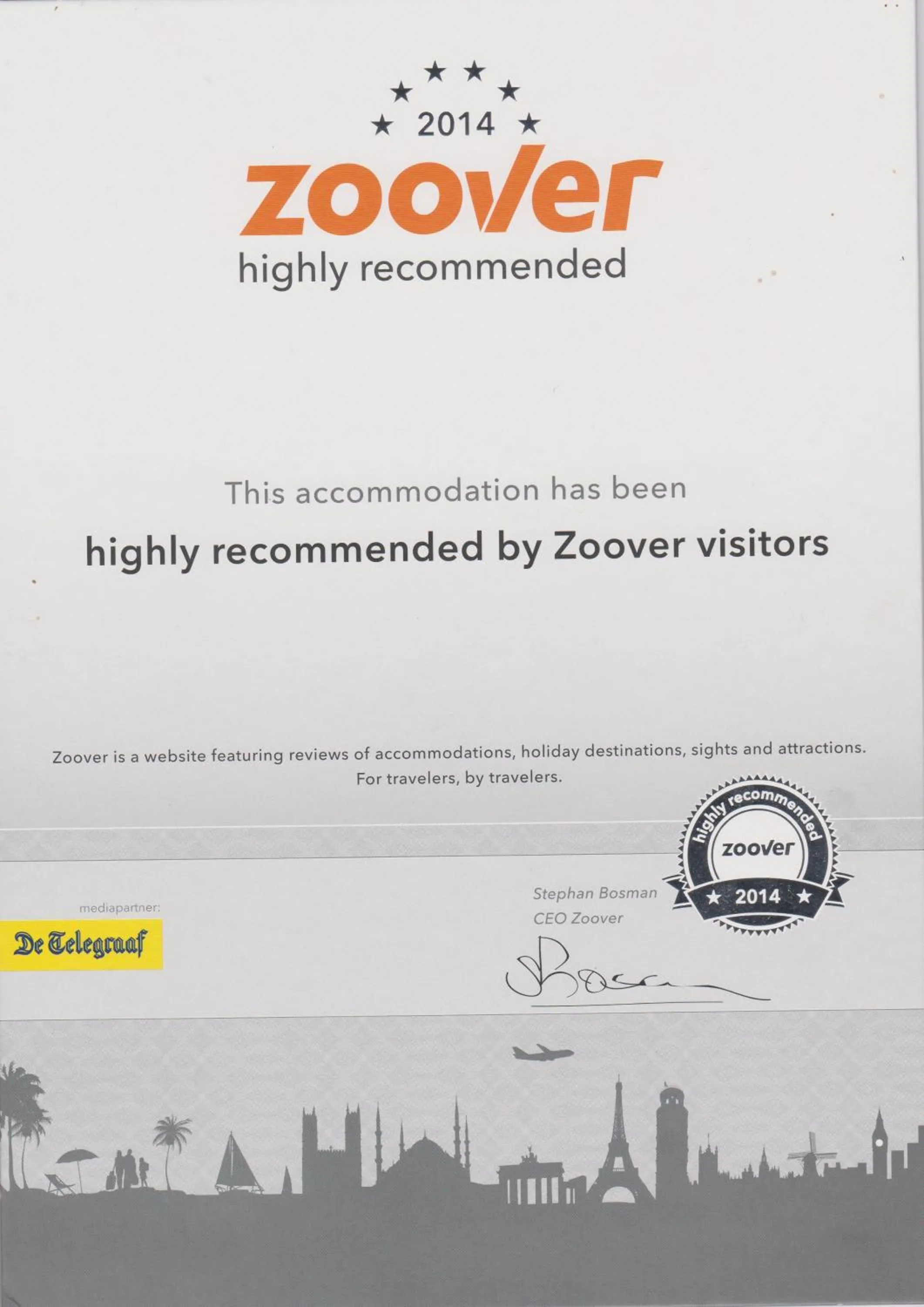 Certificate/Award in Club Alla Turca