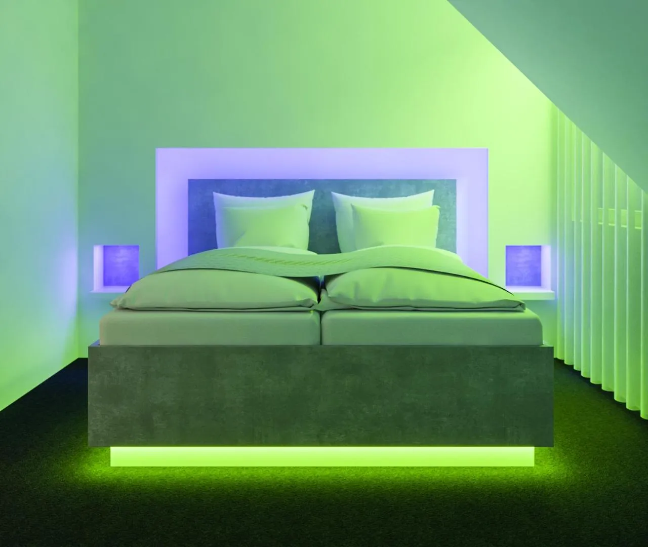 Bed in smartel at The Unbrexit