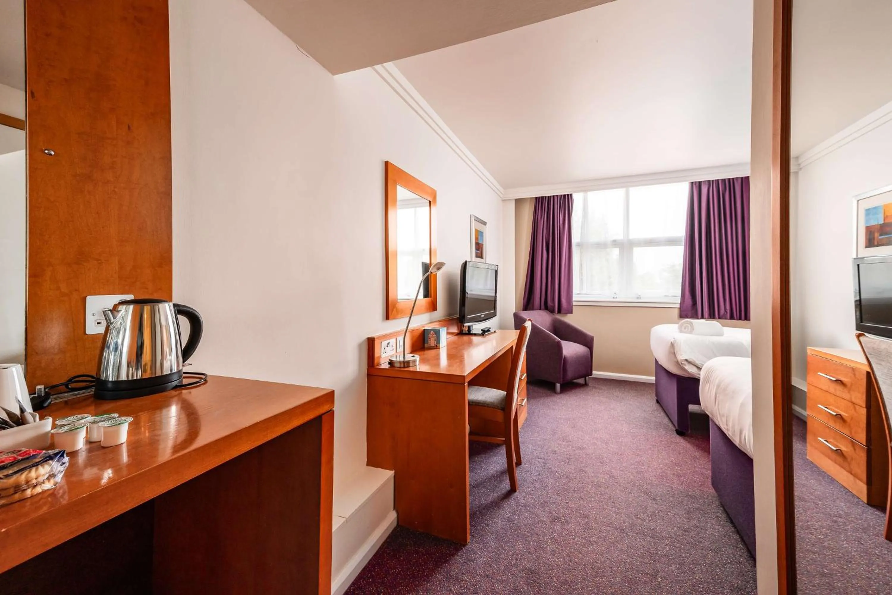 Bedroom, Bed in Milestone Peterborough Hotel A1M, Sure Hotel Collection by Best Western