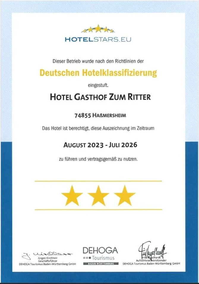 Logo/Certificate/Sign in Hotel-Gasthof zum Ritter