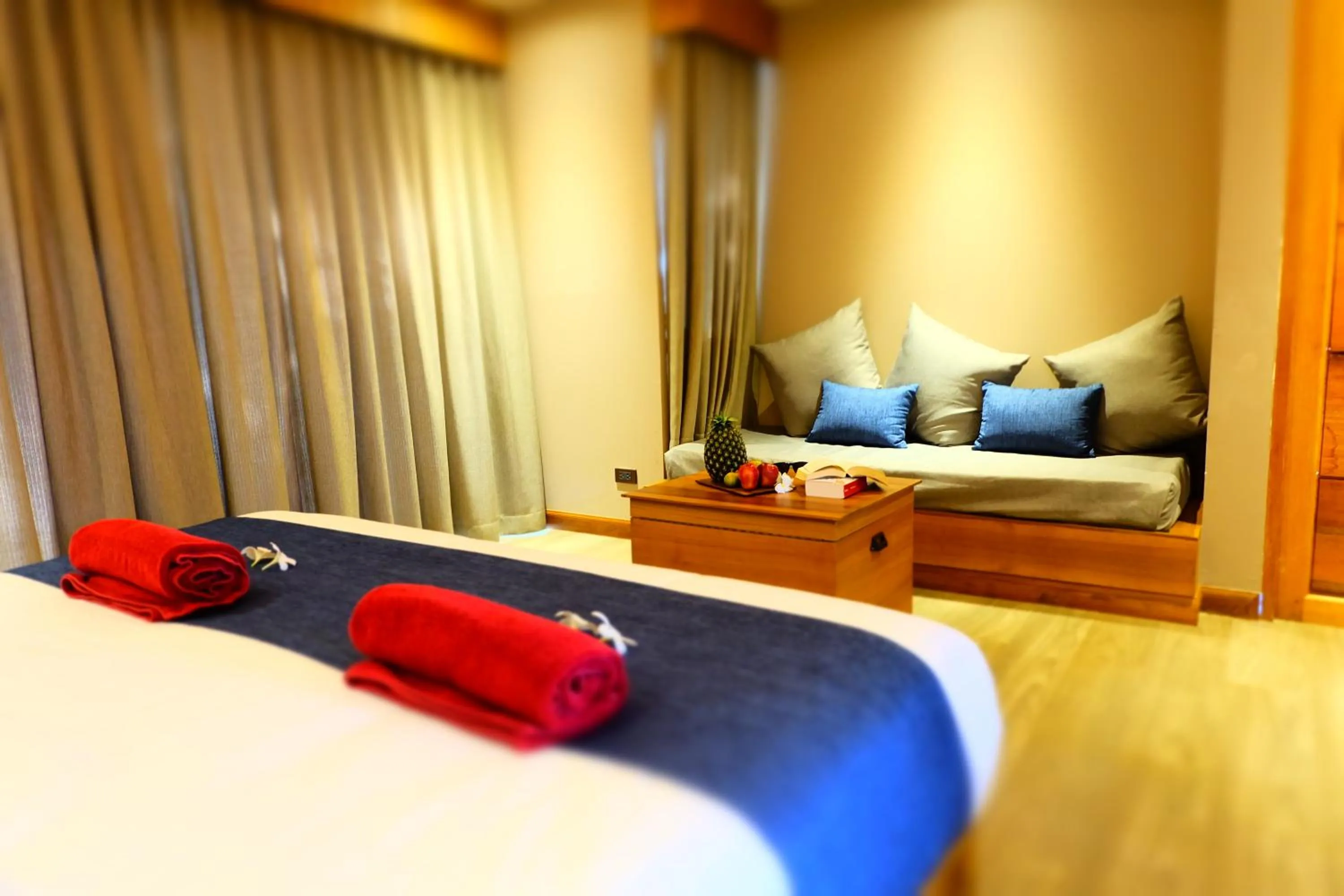 Seating area, Bed in Koh Ma Beach Resort - SHA Extra Plus