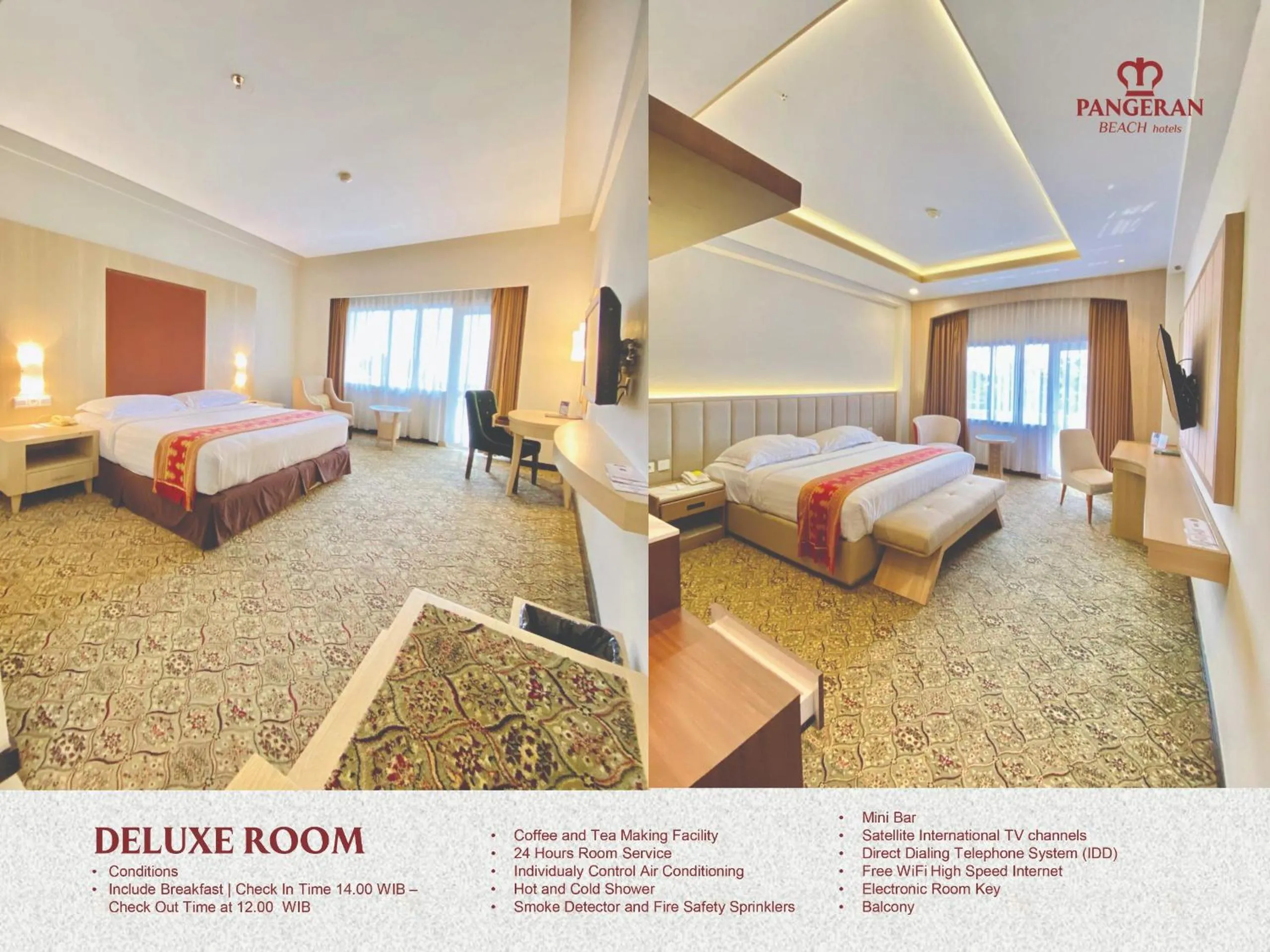 Bed in Pangeran Beach Hotel