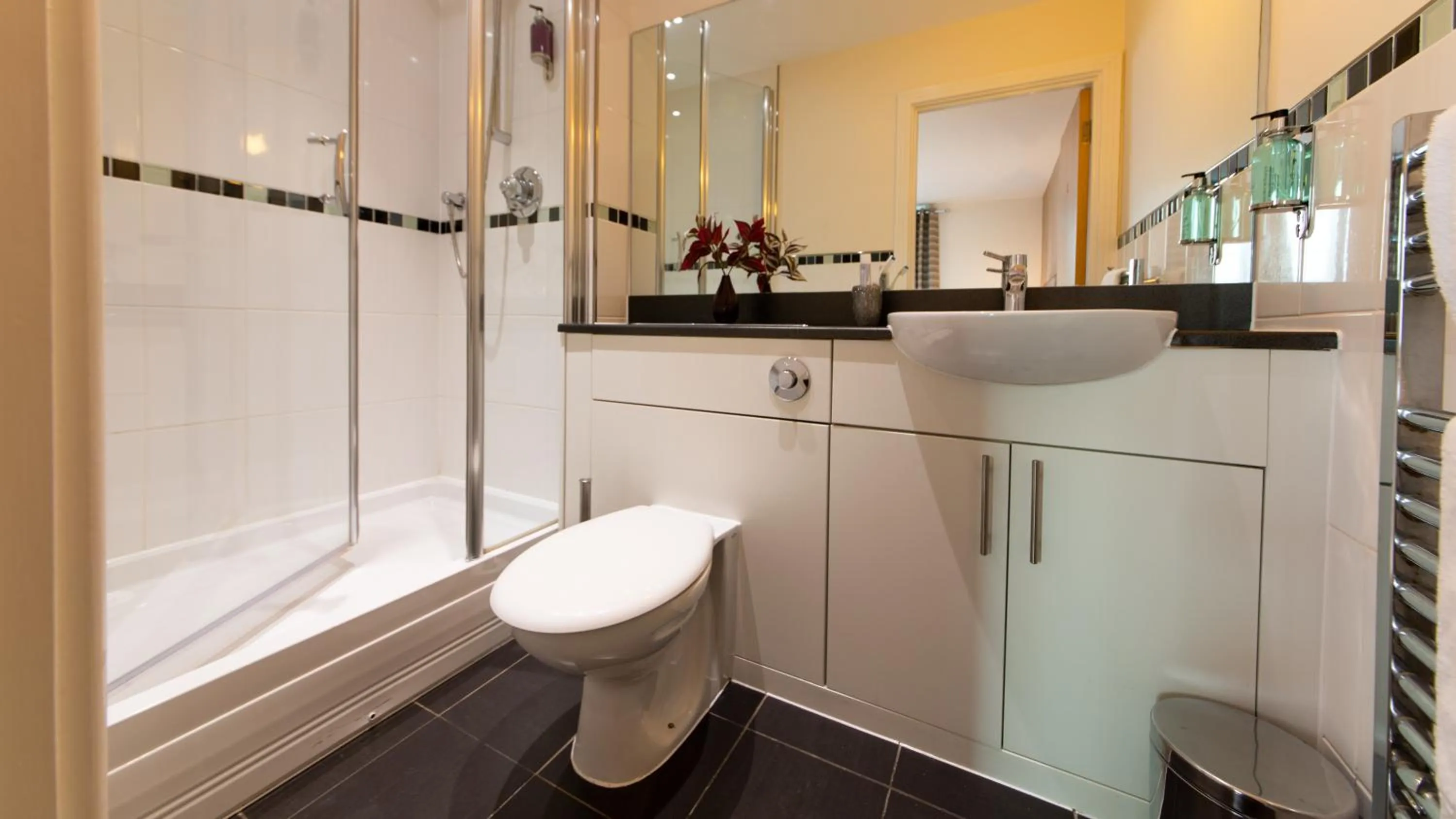 Shower in The Spires Serviced Apartments Birmingham