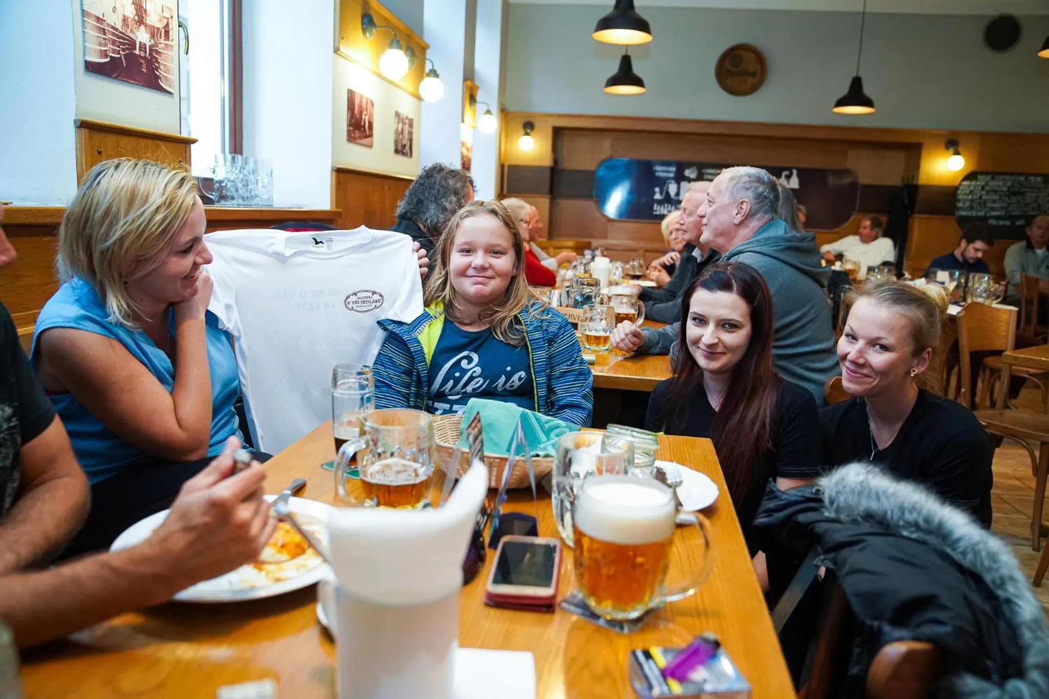 group of guests in Pension U Tří sedláků