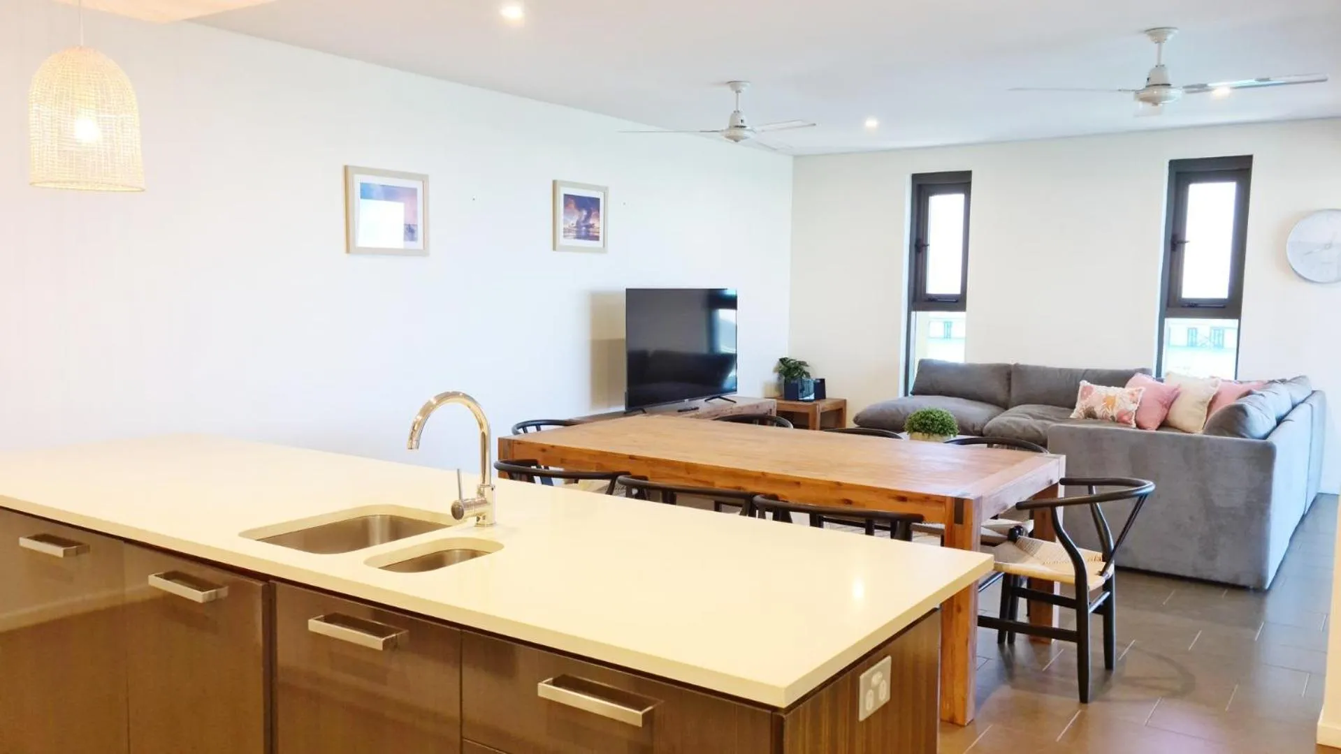 Living room in Darwin Waterfront Short Stay Apartments