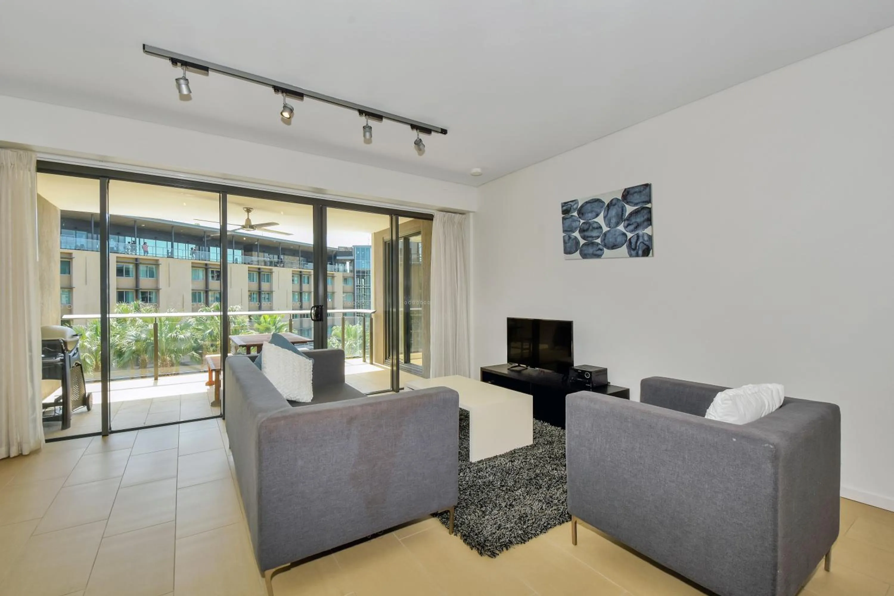 Living room in Darwin Waterfront Short Stay Apartments