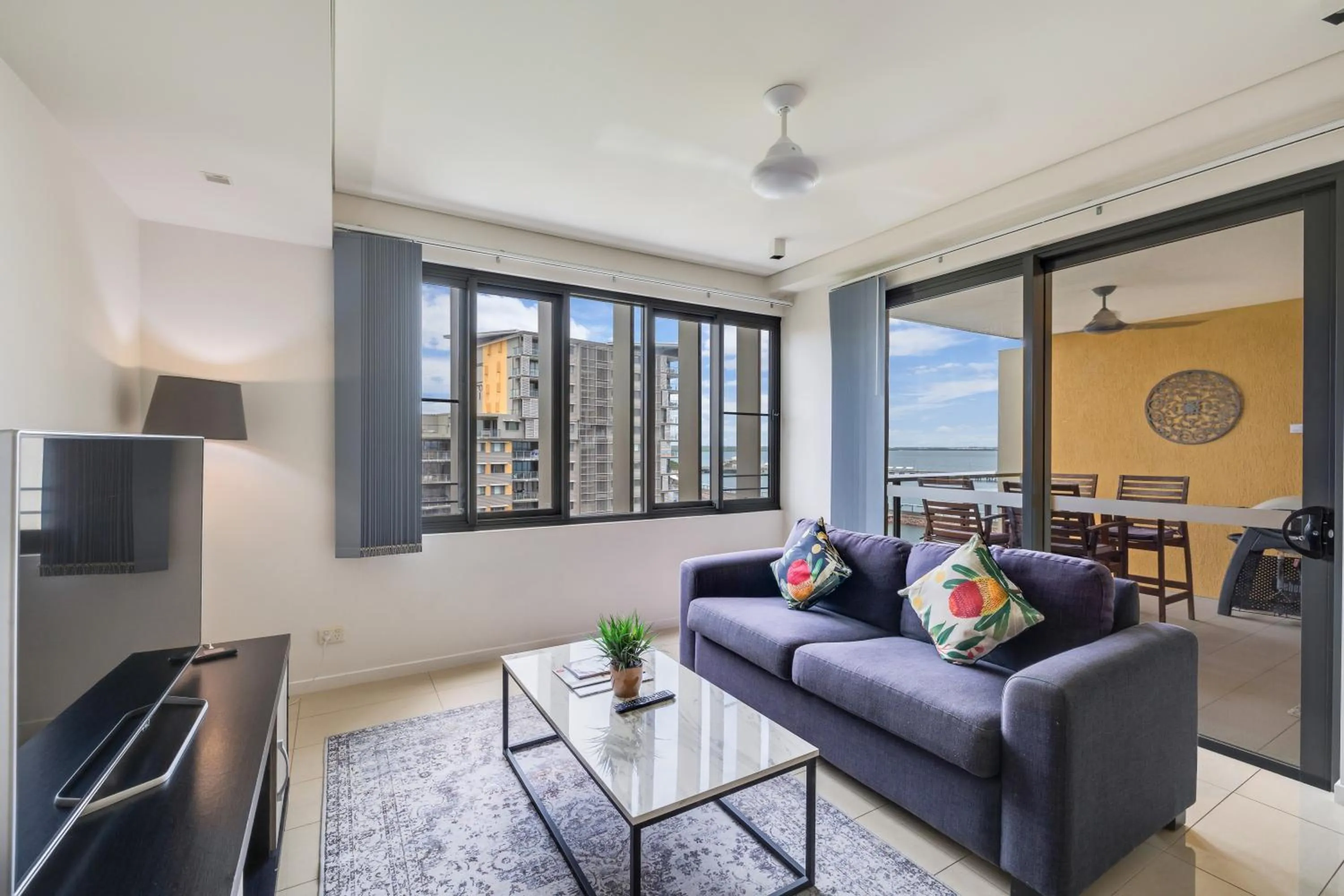 Living room in Darwin Waterfront Short Stay Apartments