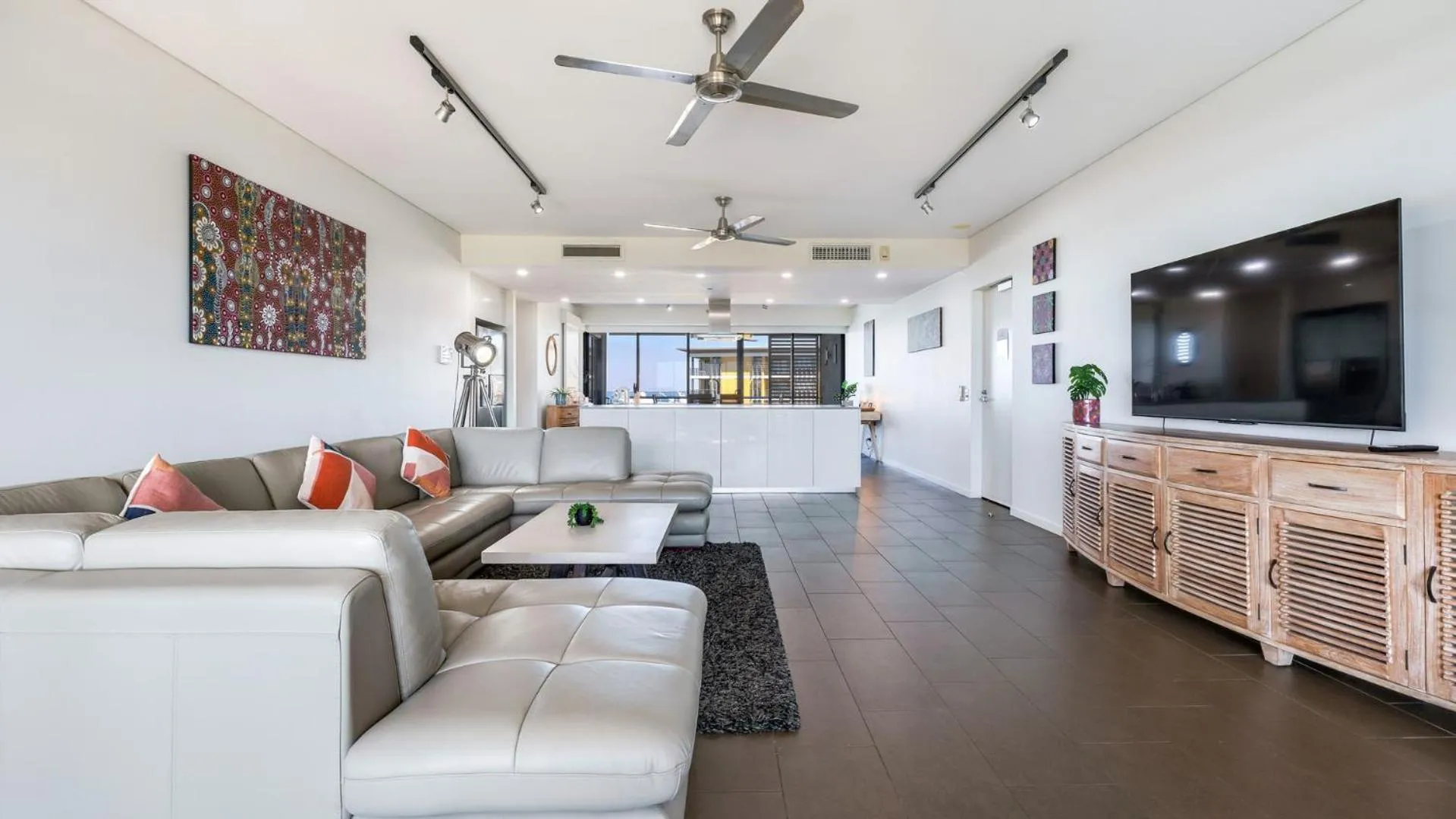 Living room in Darwin Waterfront Short Stay Apartments