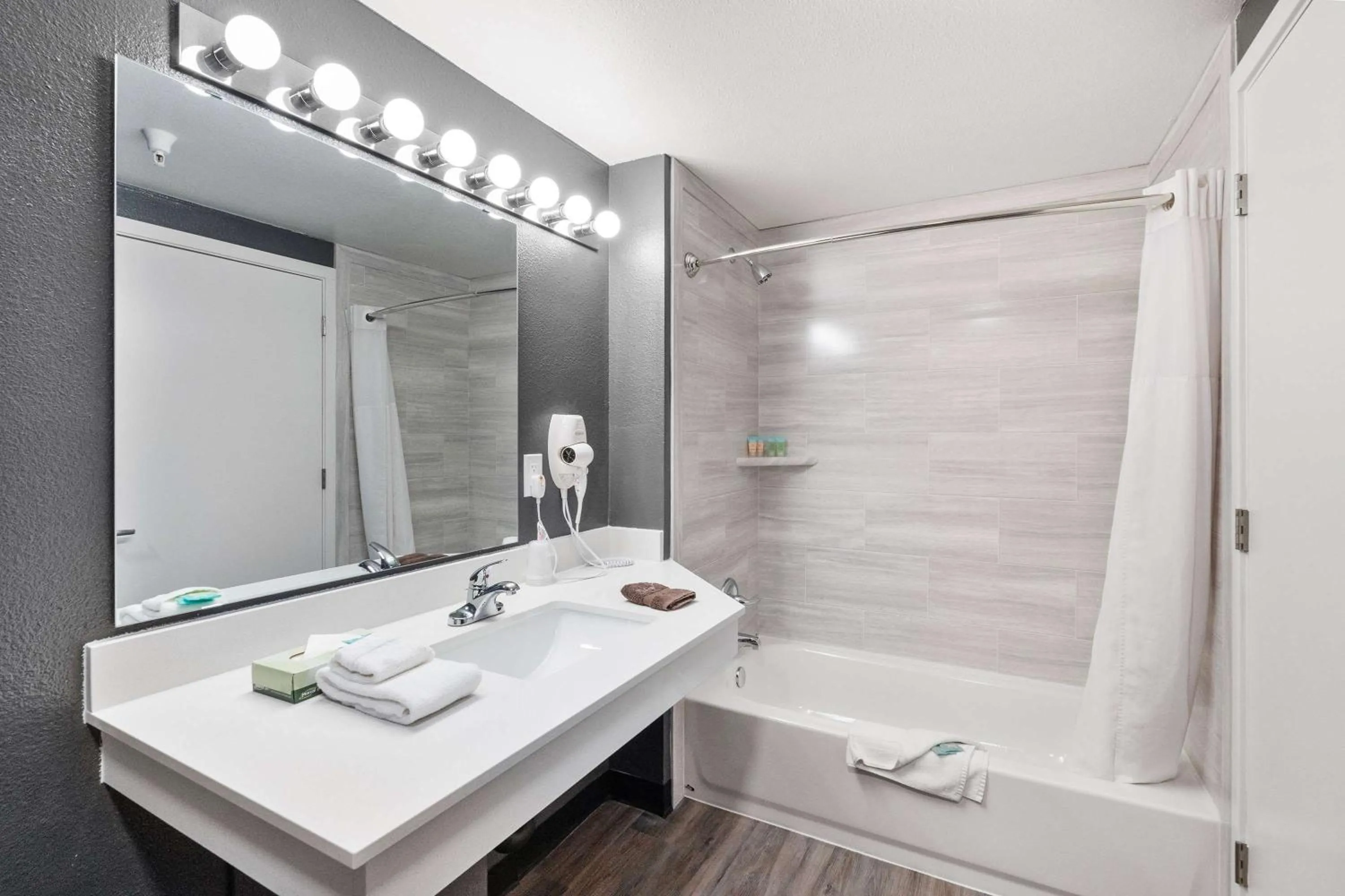 Bathroom in Basecamp Puyallup a Travelodge by Wyndham