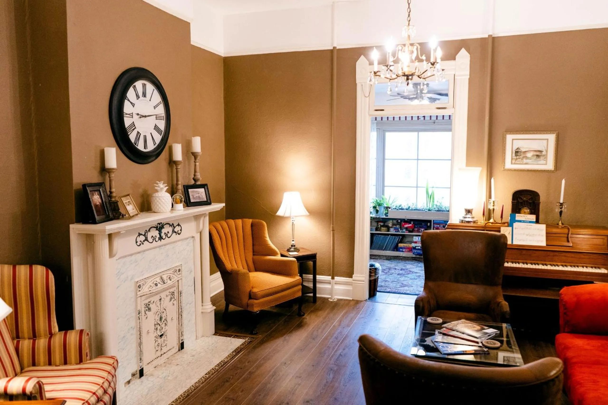 Seating area in 1898 Waverly Inn