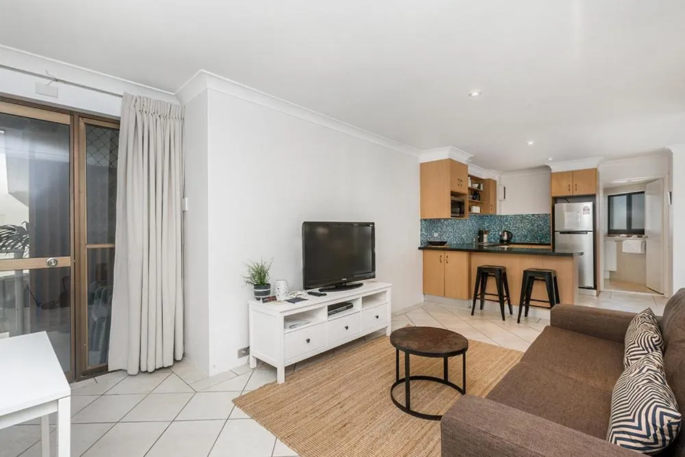 Living room in Bayview Beachfront Apartments, in town right on the beach