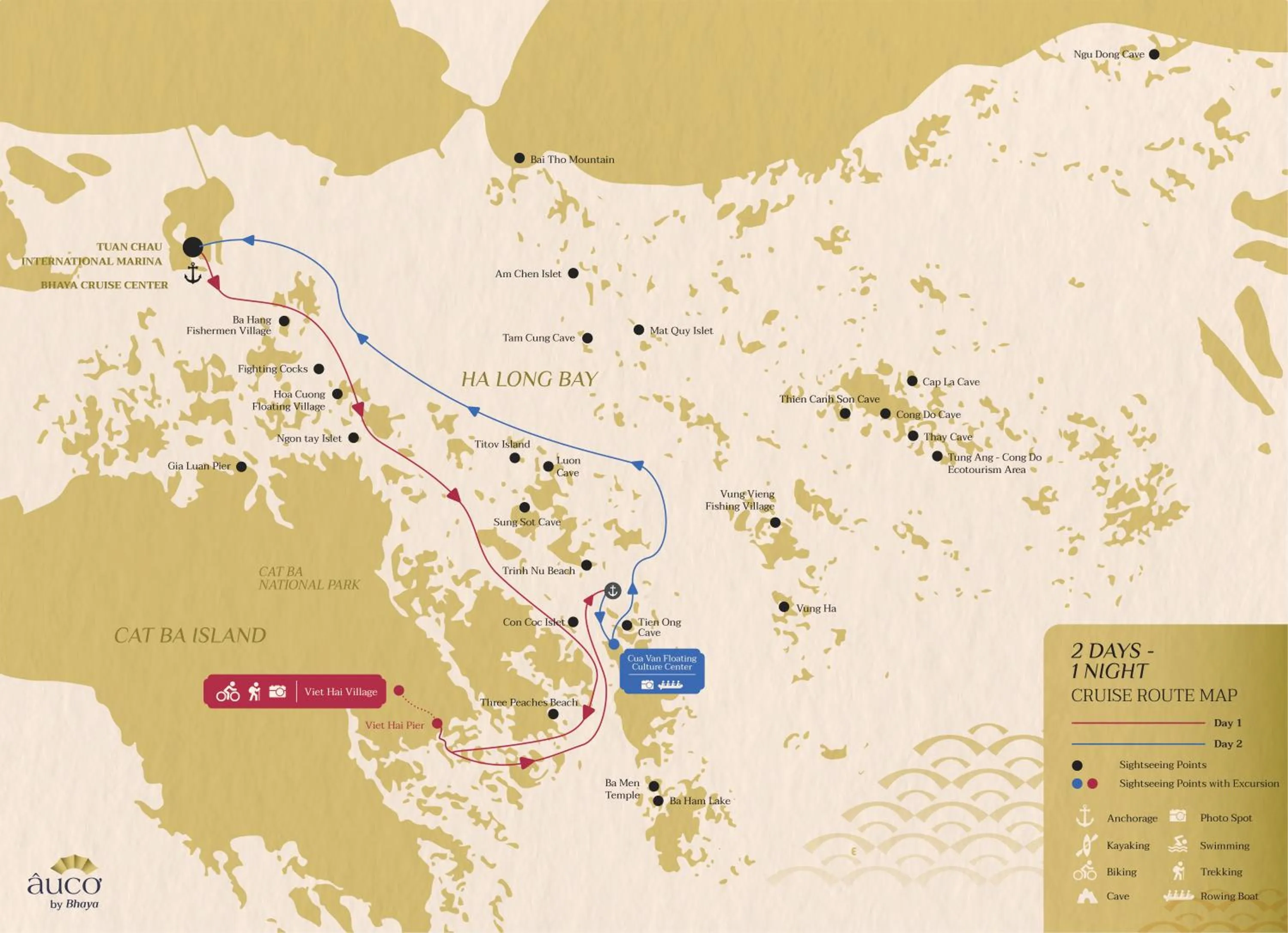 Text overlay in The Au Co Cruise - Managed by Bhaya Cruises