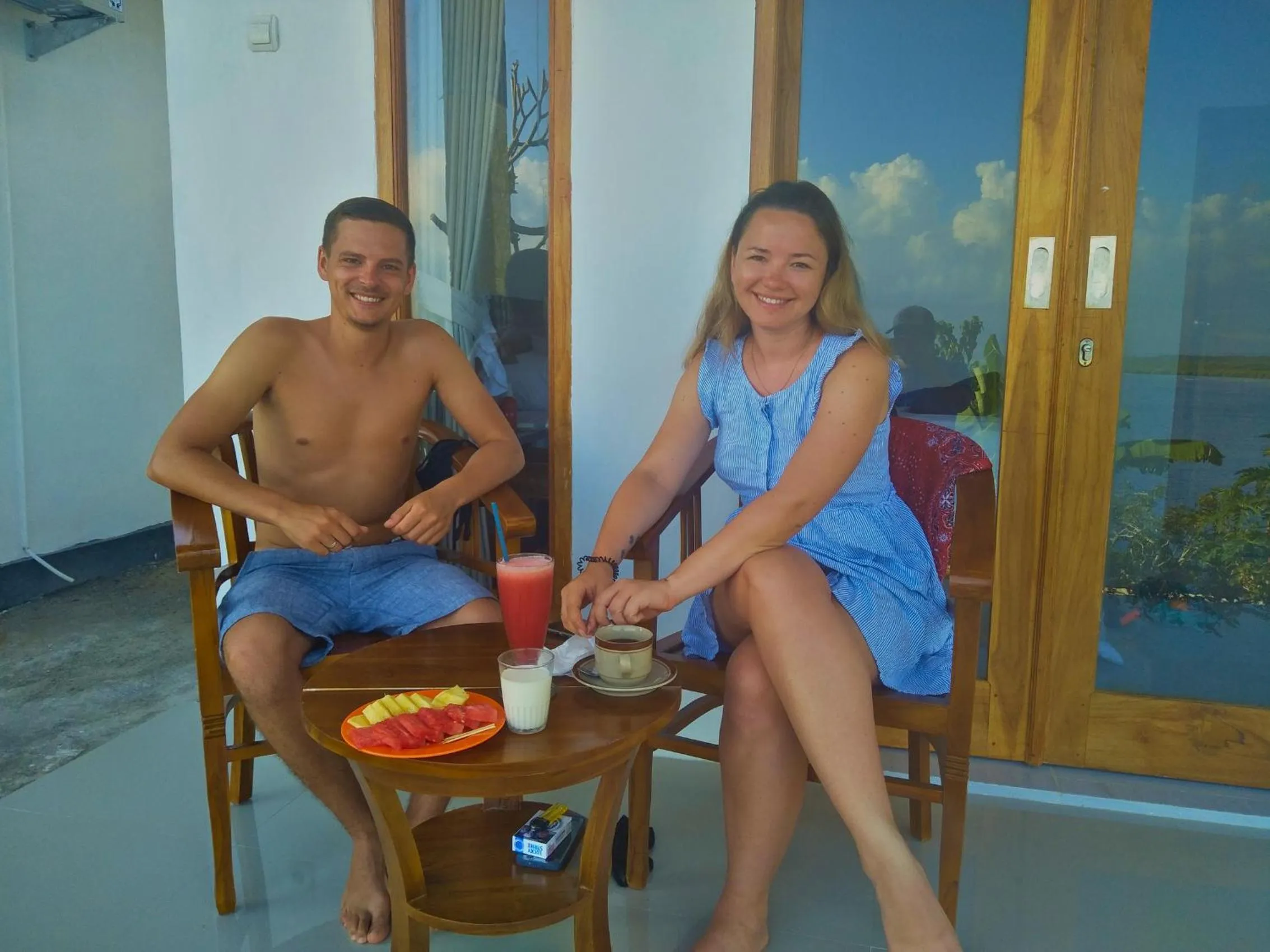 Continental breakfast in Prasi Sunset Bungalows