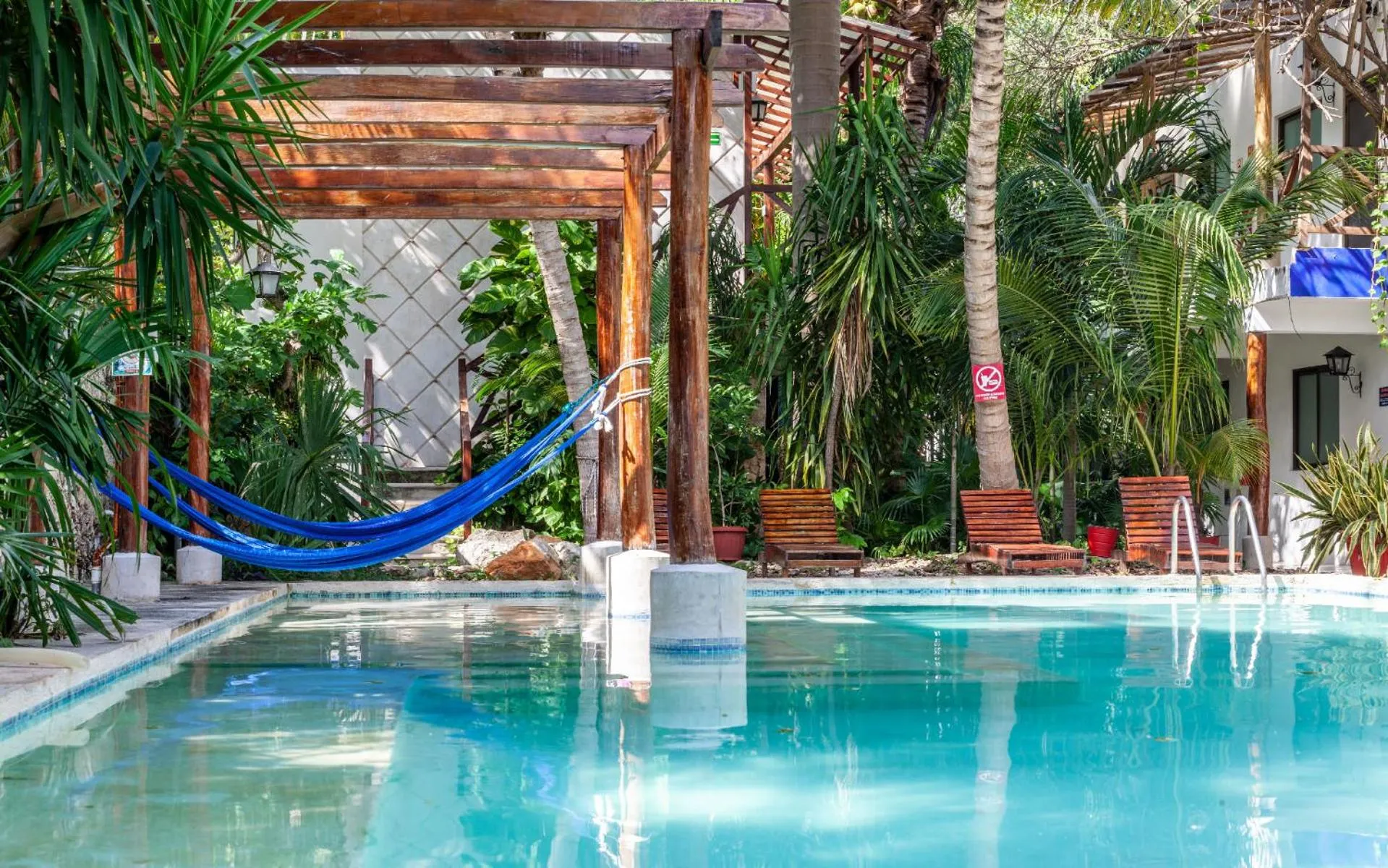 Swimming pool in Che Nomadas Mérida Hostel