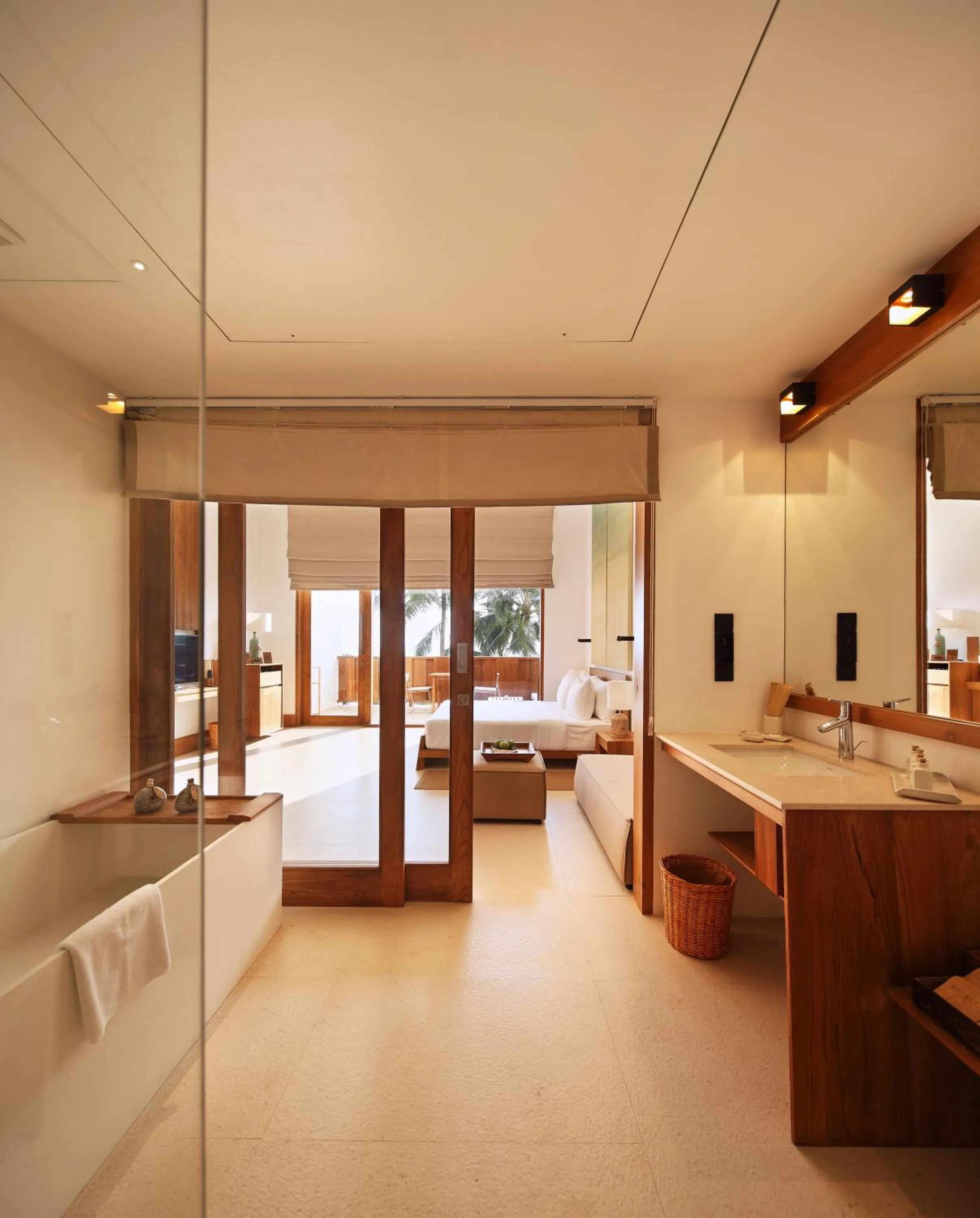 Bathroom, Bed in Riff Hikkaduwa