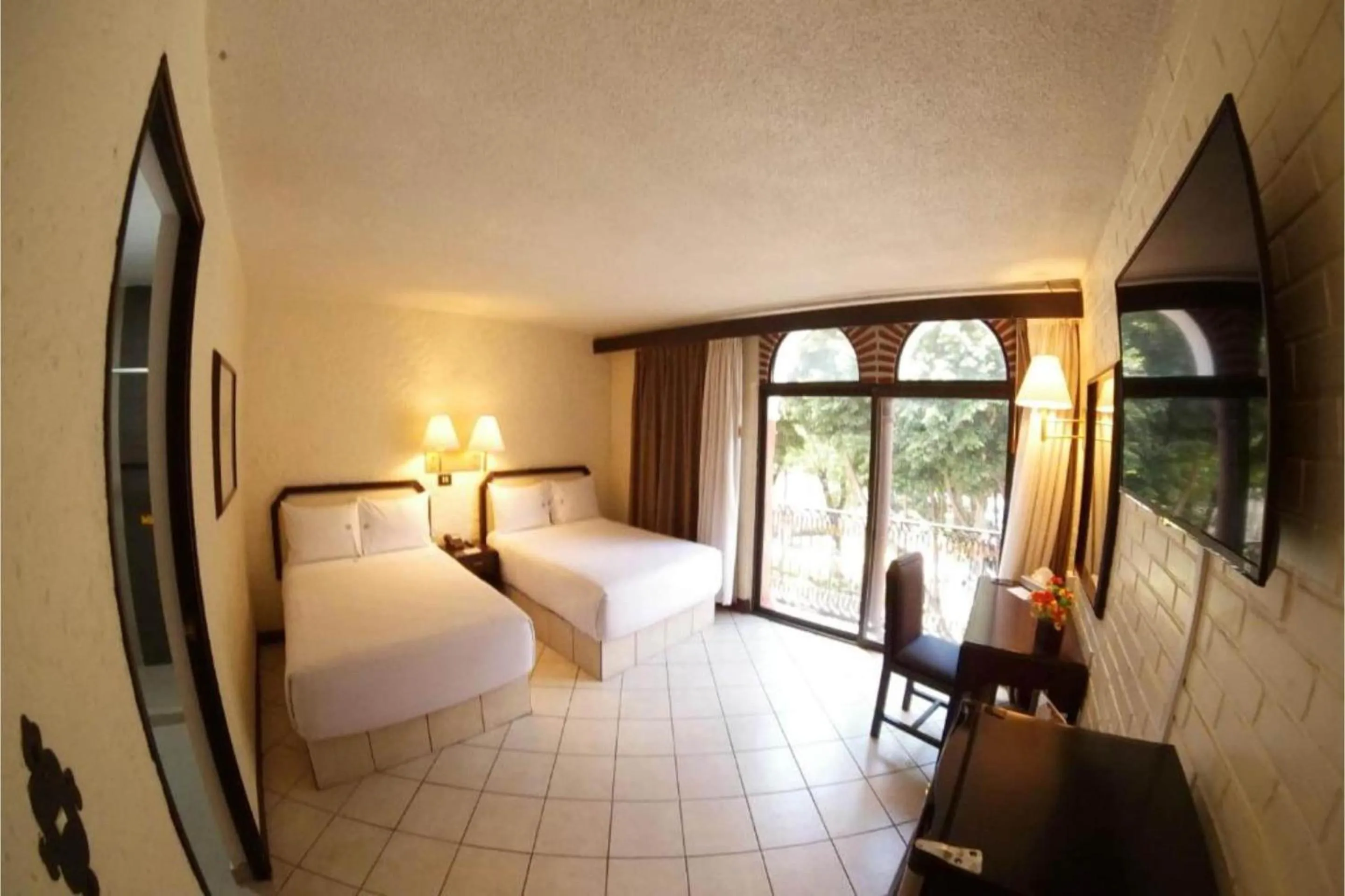 Bedroom, Bed in Hotel Del Portal, Puebla