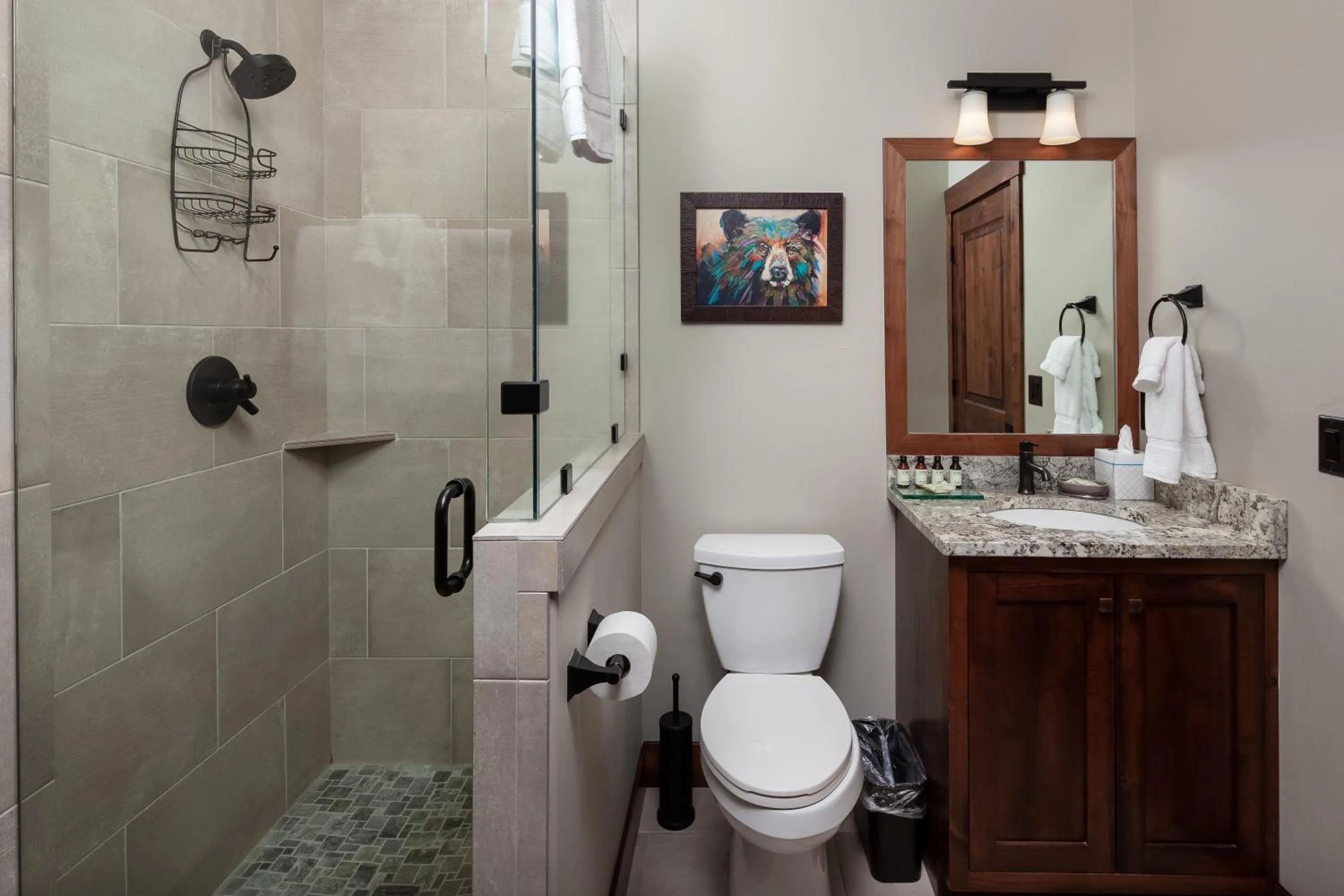 Shower in Lodge at Whitefish Lake