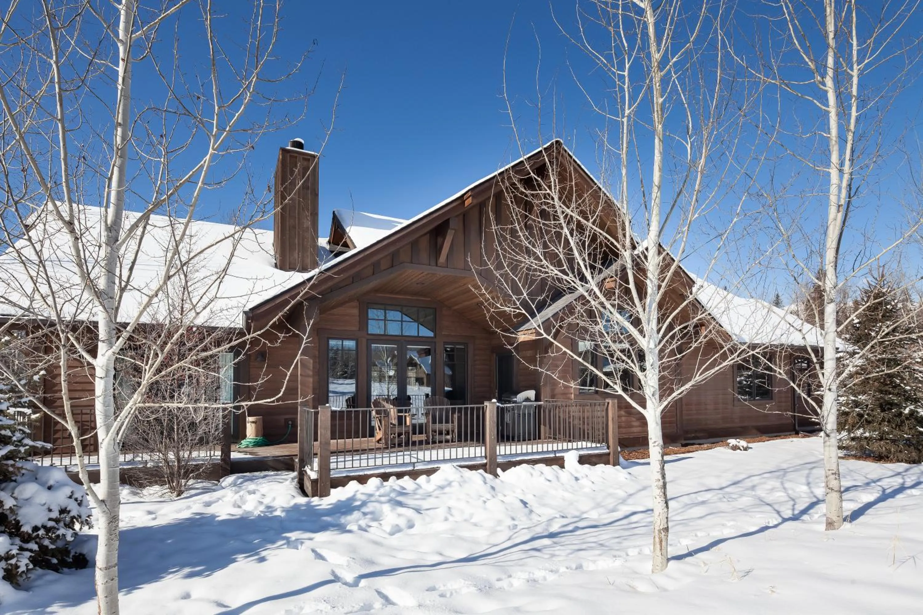 Patio in Lodge at Whitefish Lake