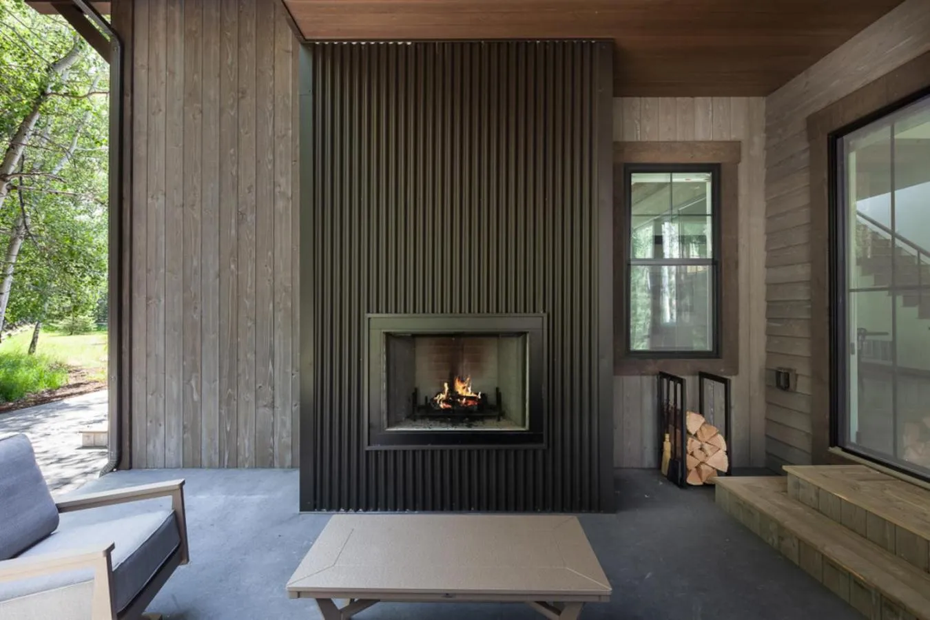 Patio in Lodge at Whitefish Lake