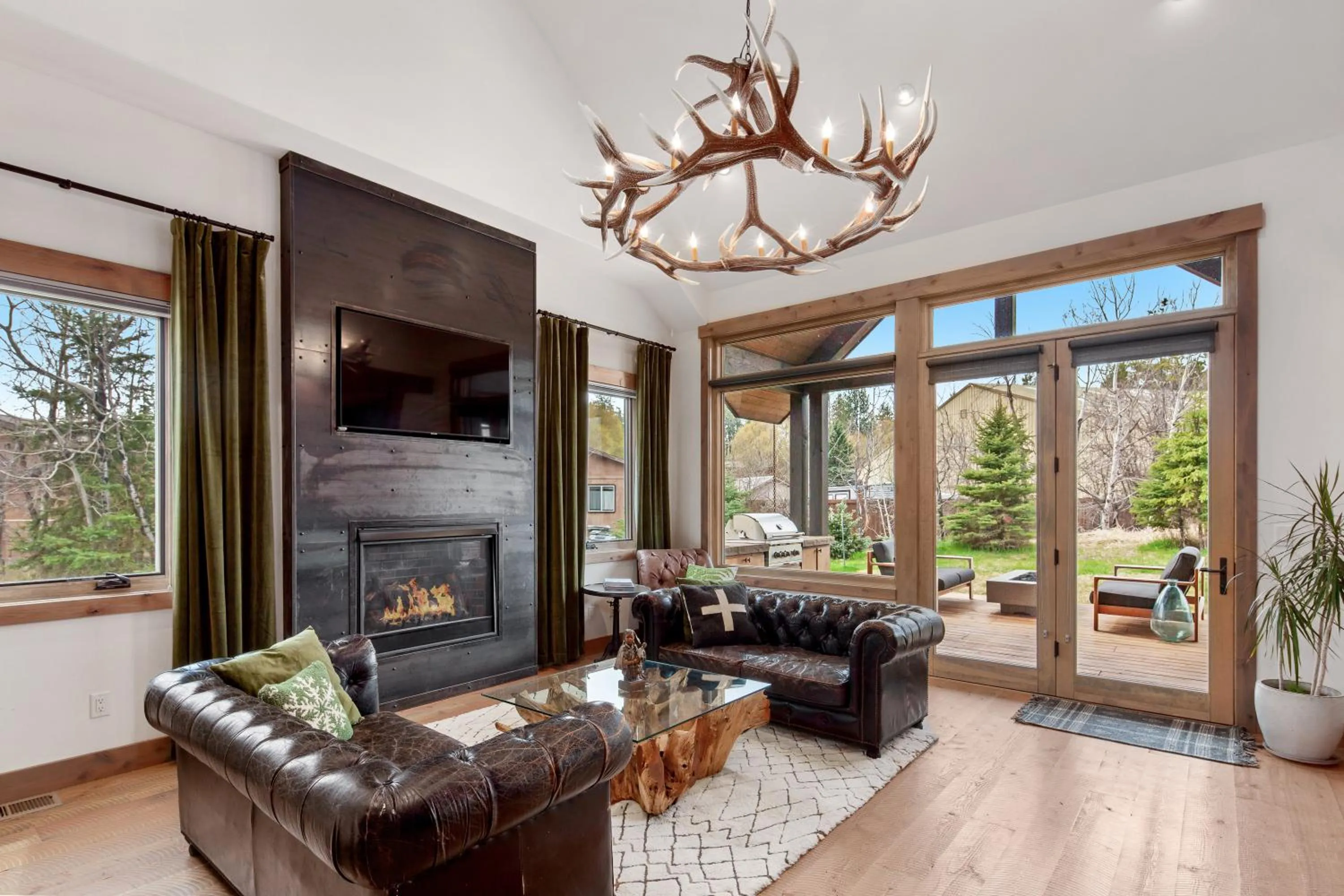 Patio in Lodge at Whitefish Lake