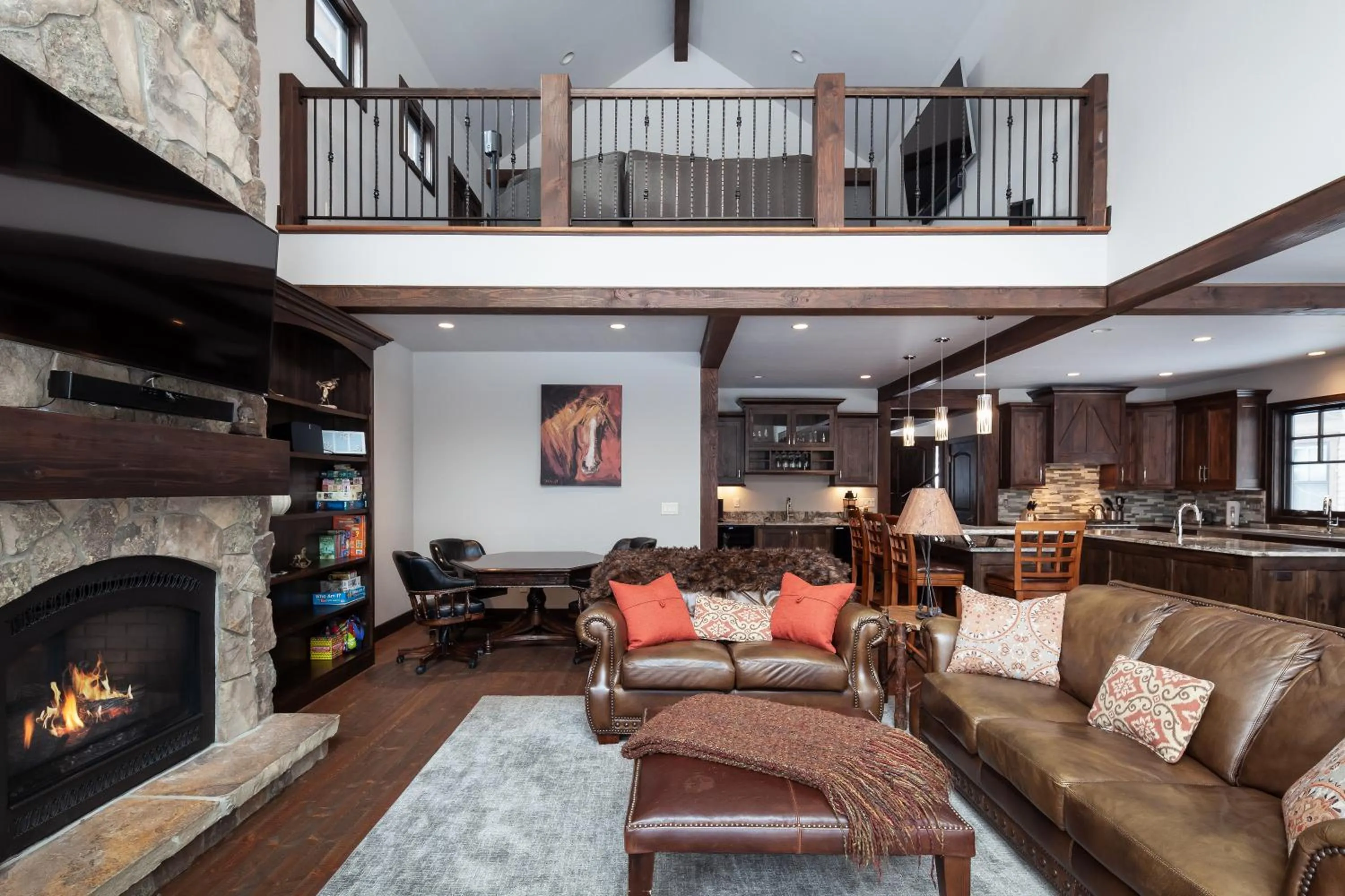 Living room in Lodge at Whitefish Lake