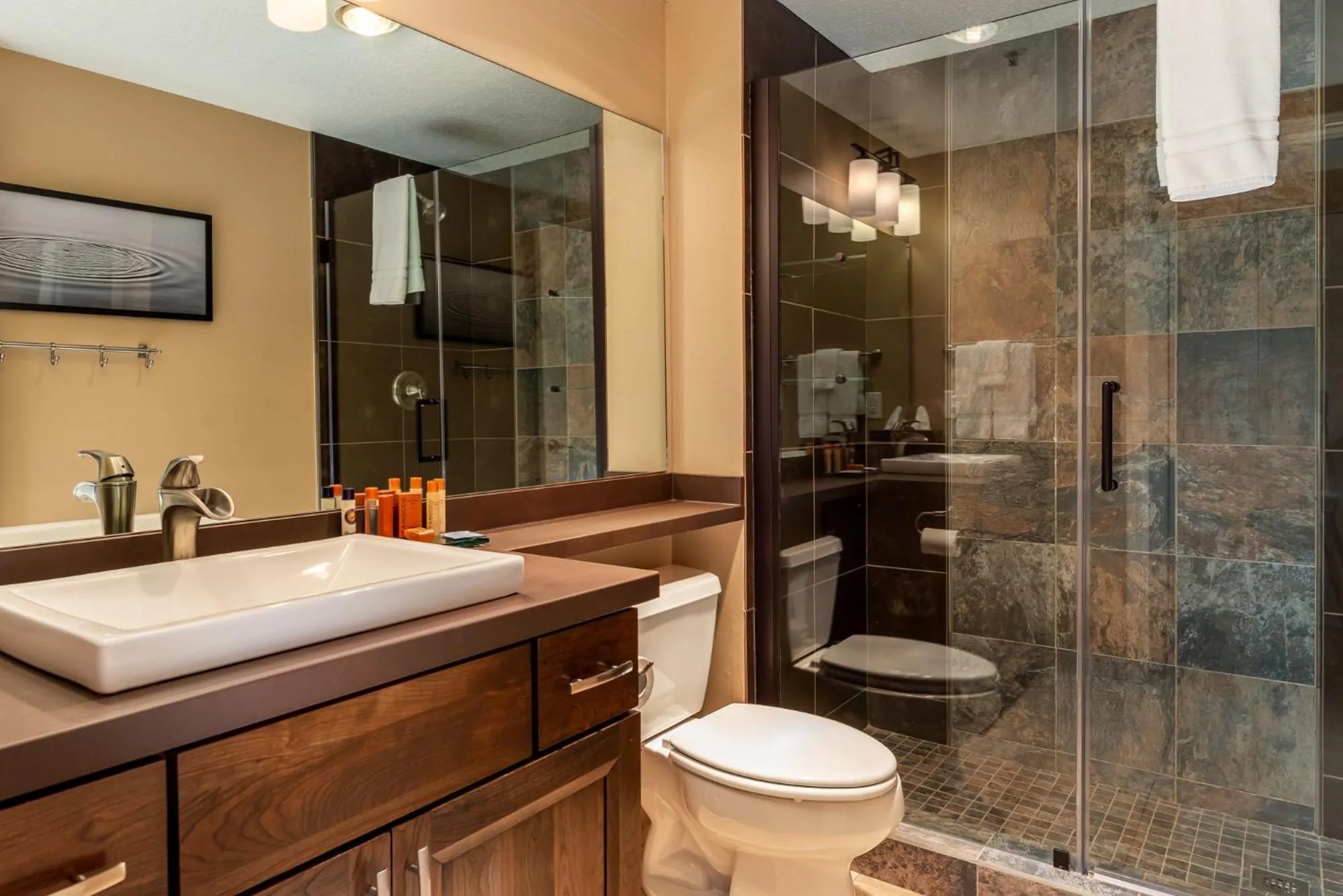 Shower in Lodge at Whitefish Lake