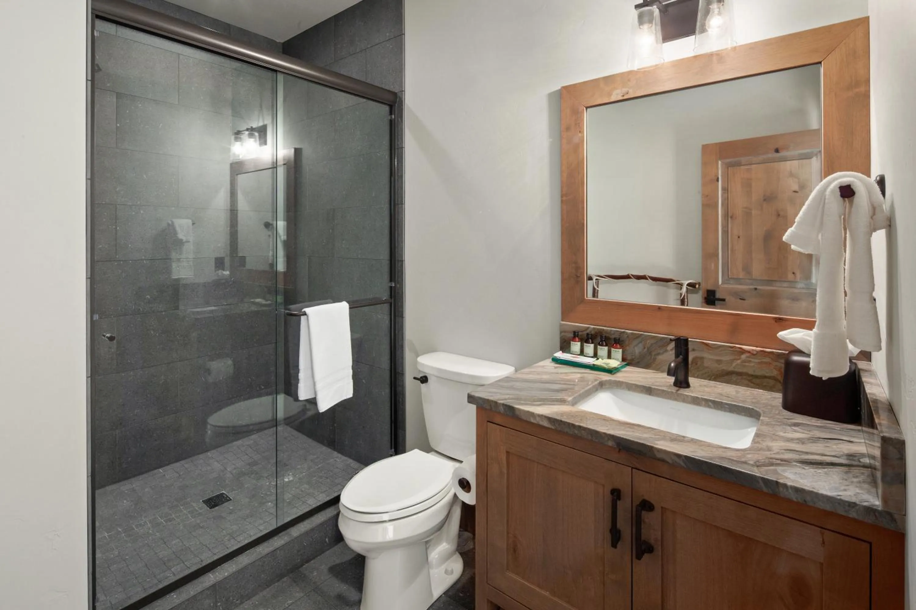 Shower in Lodge at Whitefish Lake