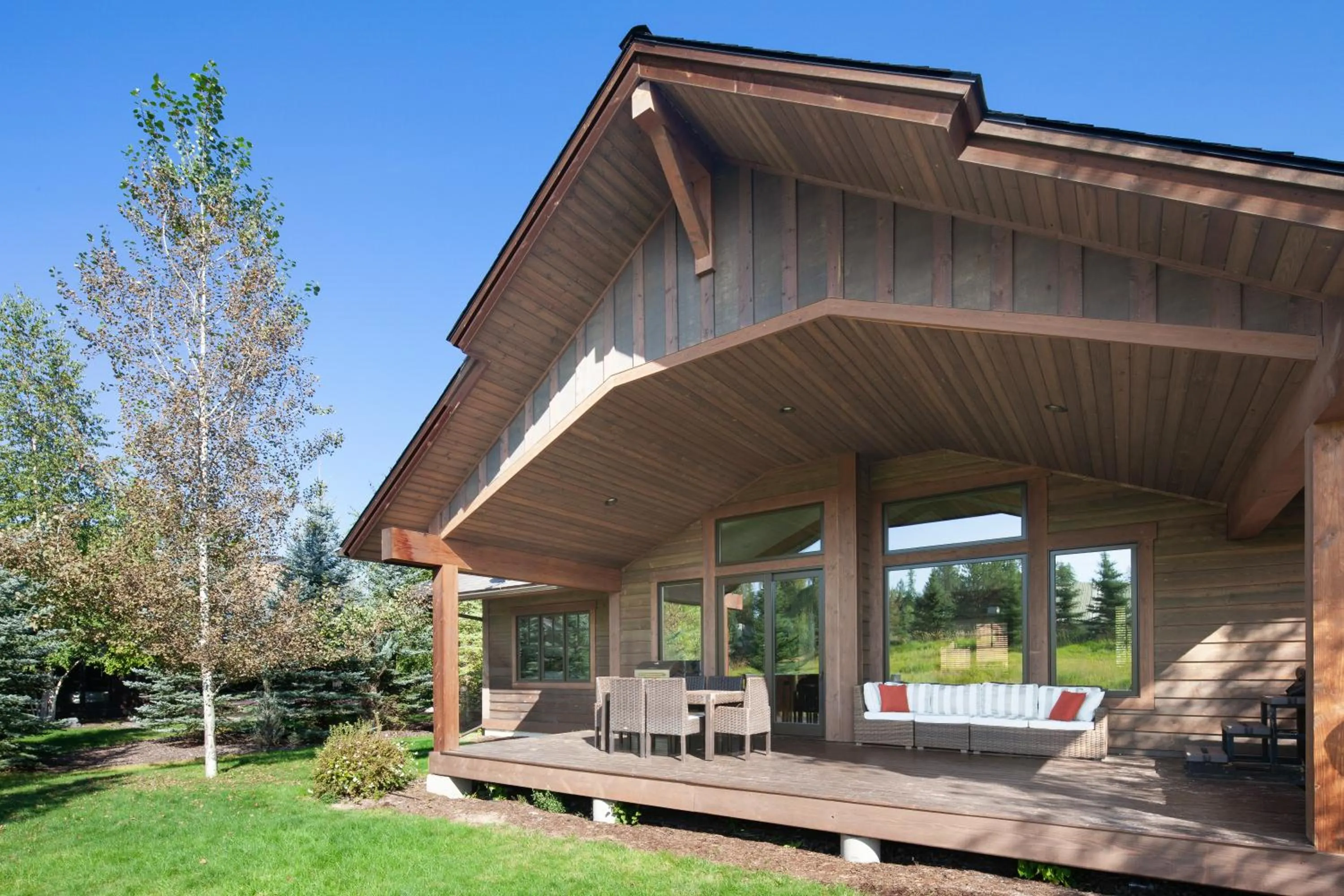 Patio in Lodge at Whitefish Lake