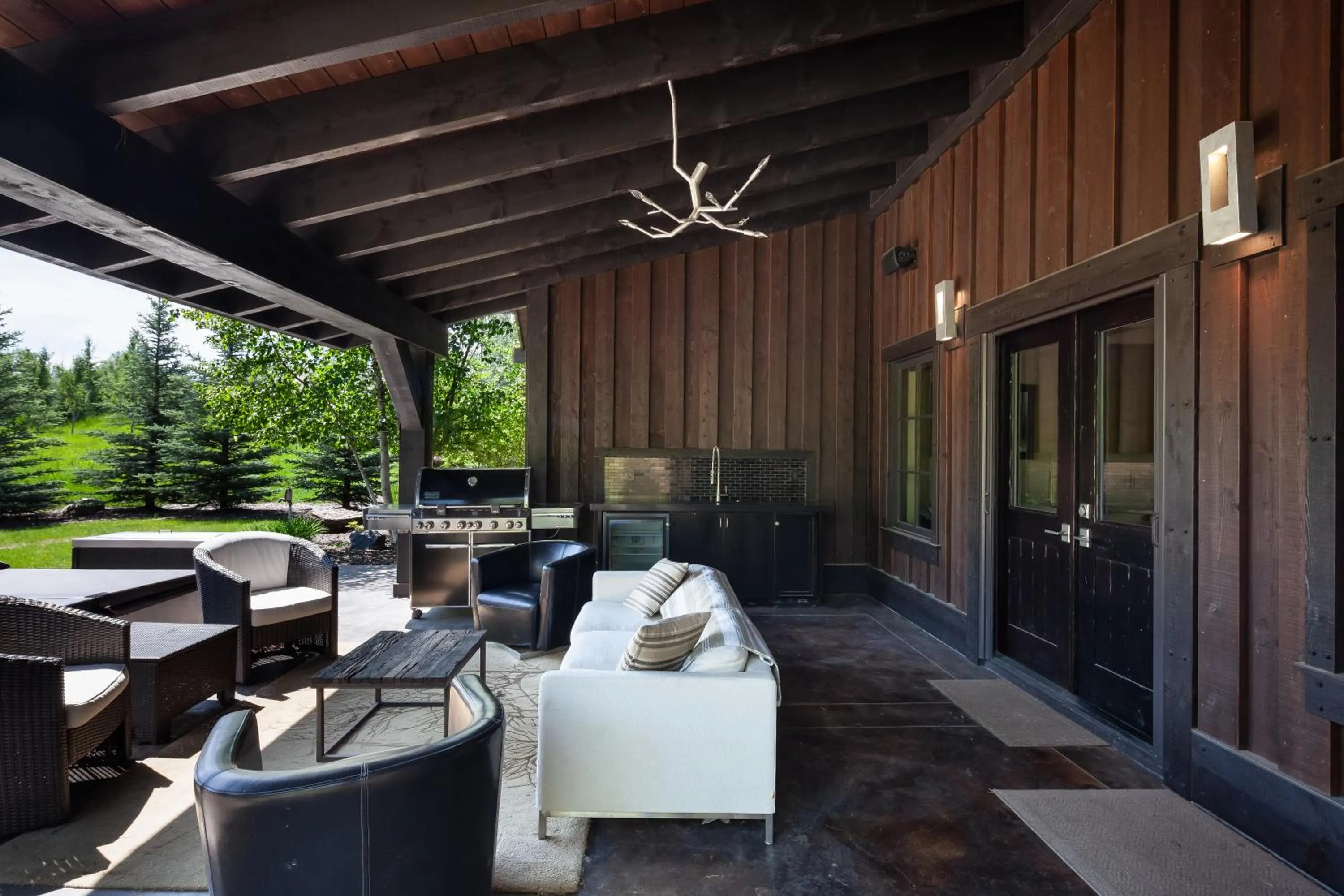 Patio in Lodge at Whitefish Lake
