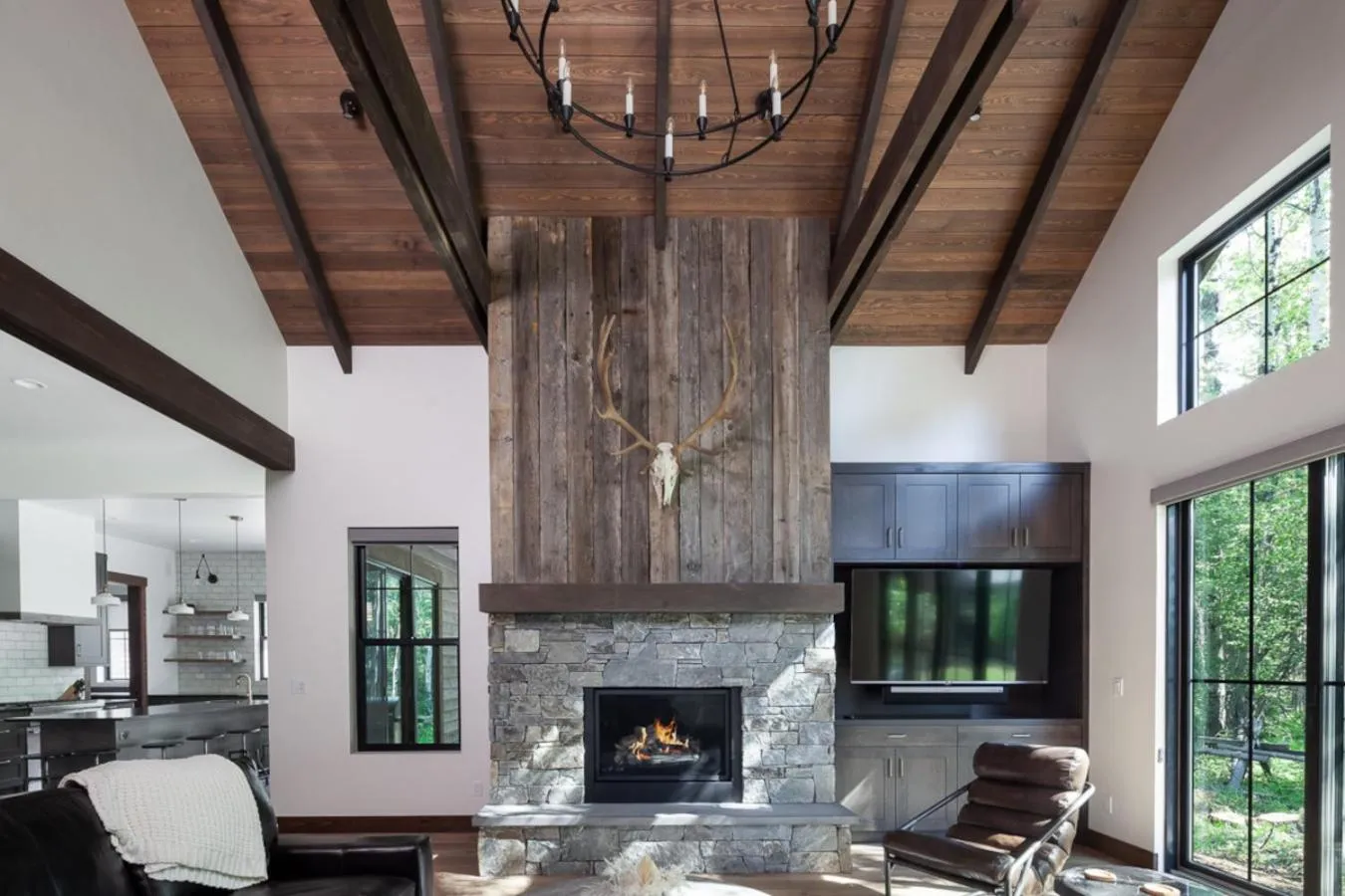 Living room in Lodge at Whitefish Lake