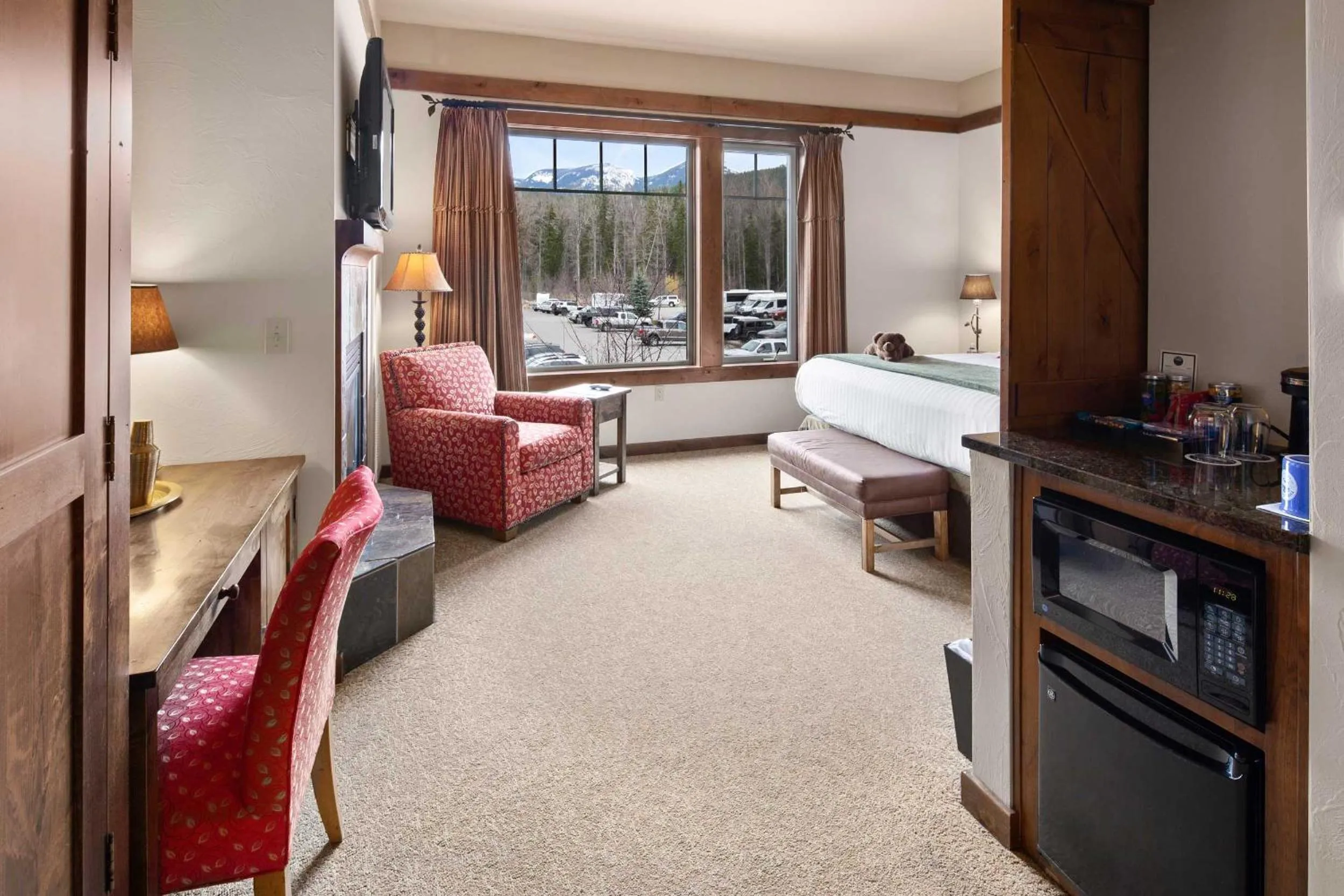 Bed in Lodge at Whitefish Lake