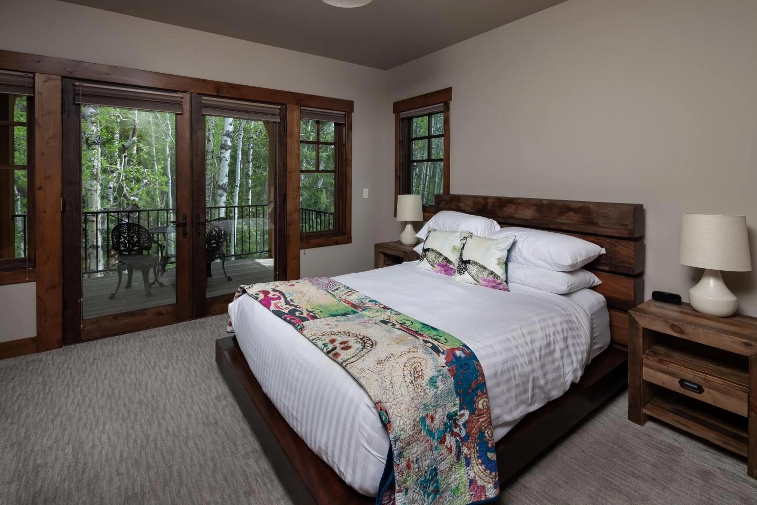 Bedroom, Bed in Lodge at Whitefish Lake