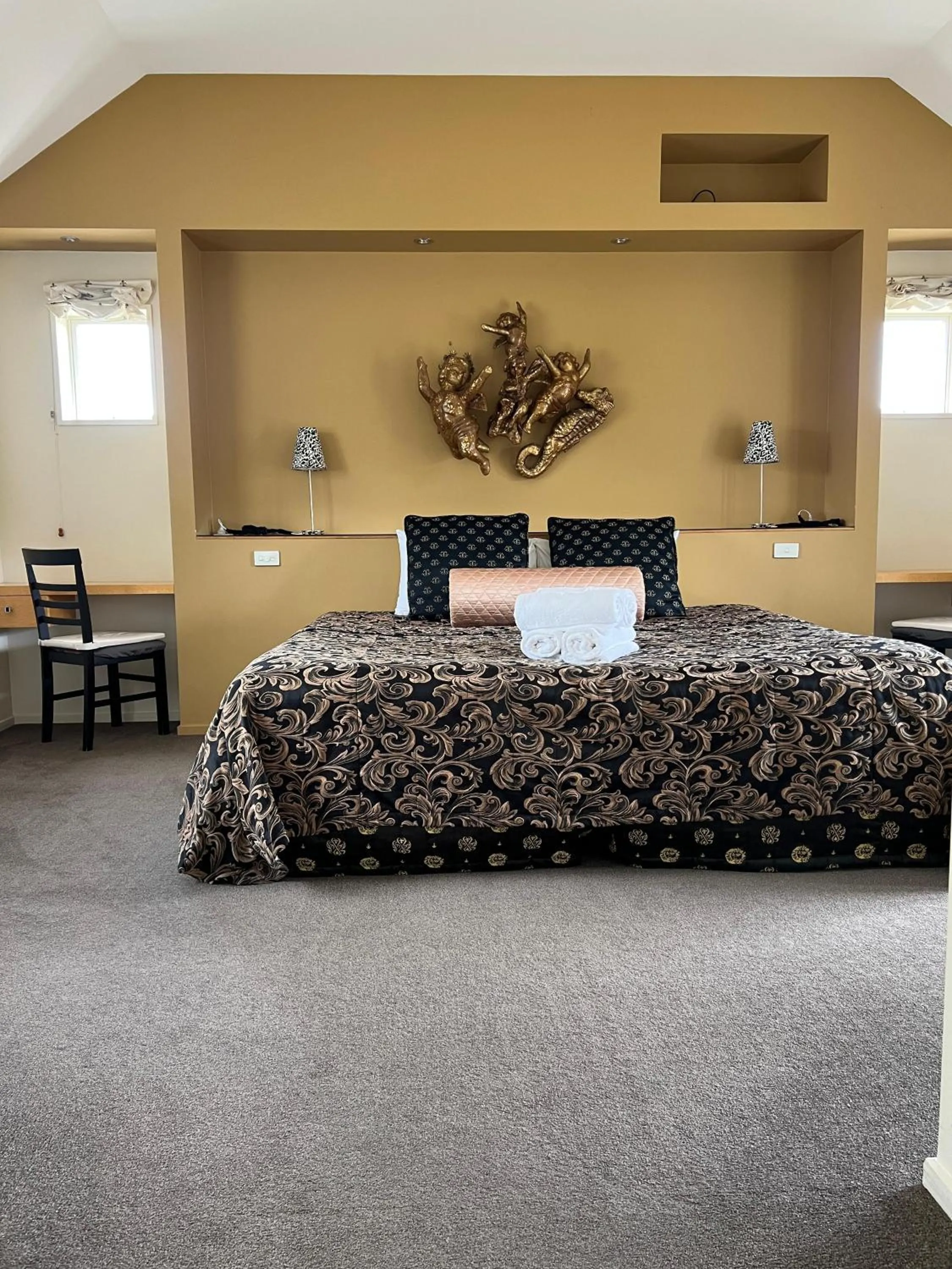 Bed in Vibrant Living Retreat