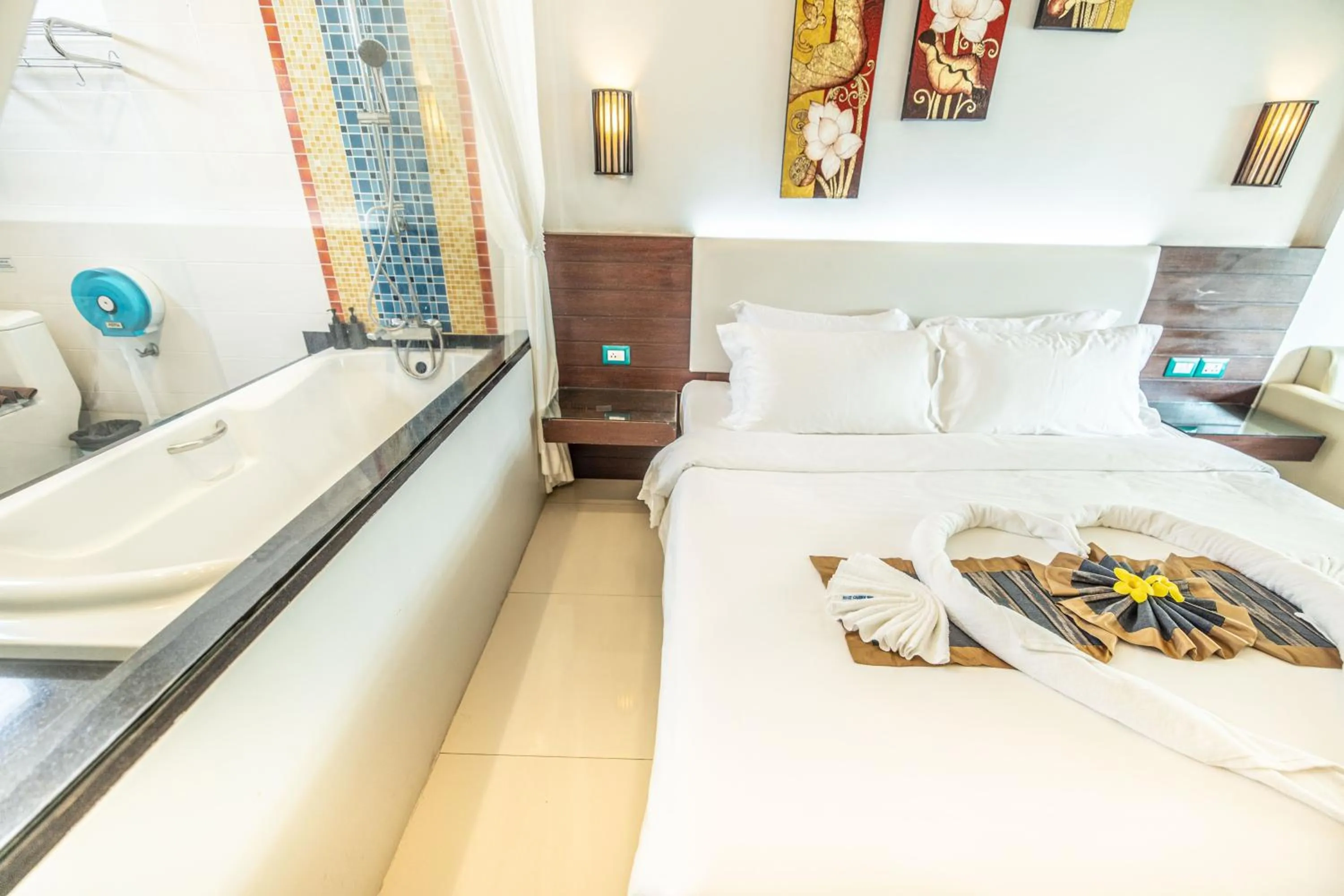 Bed in Blue Carina Hotel Phuket