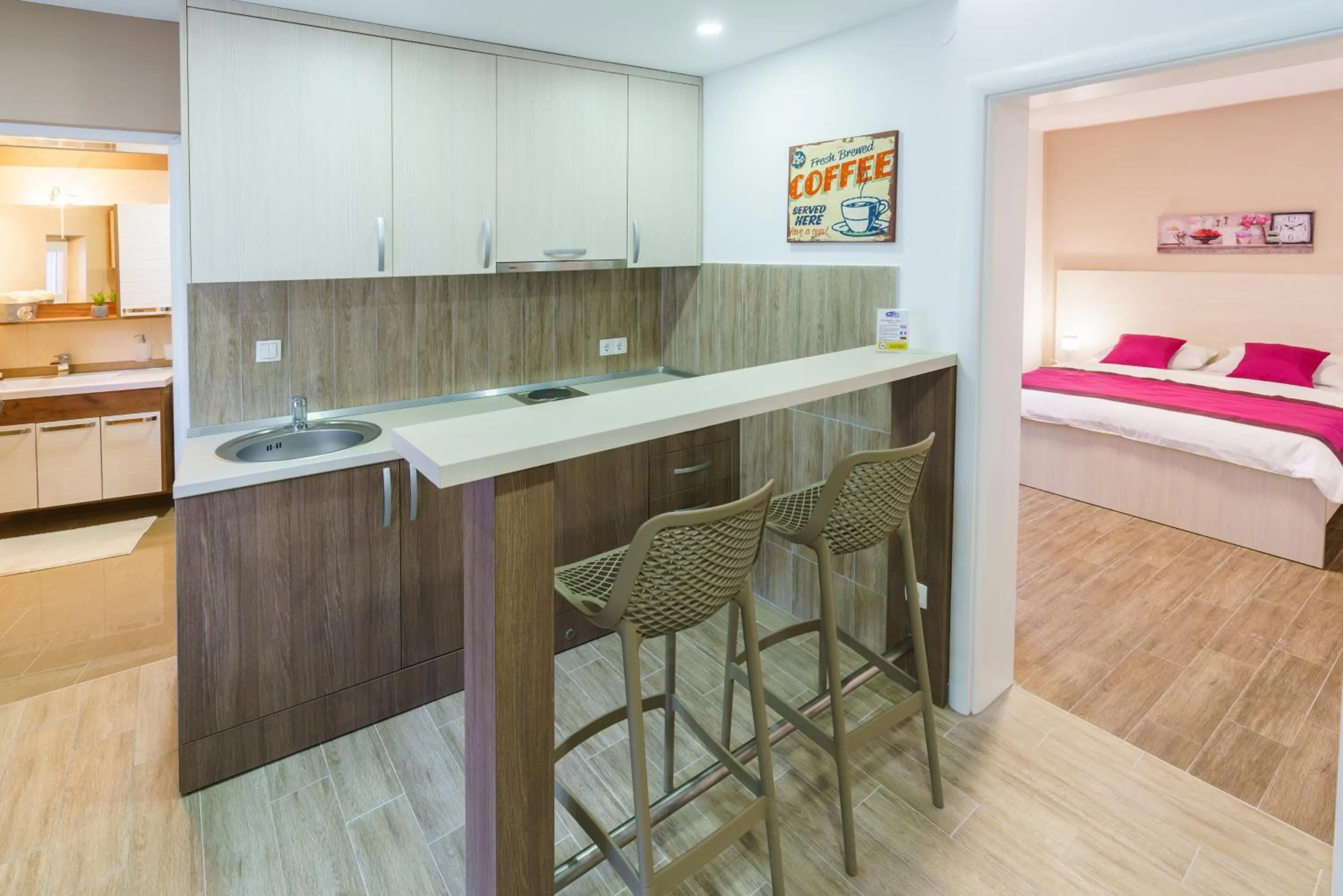 Bathroom, Bed in Pansion Rose