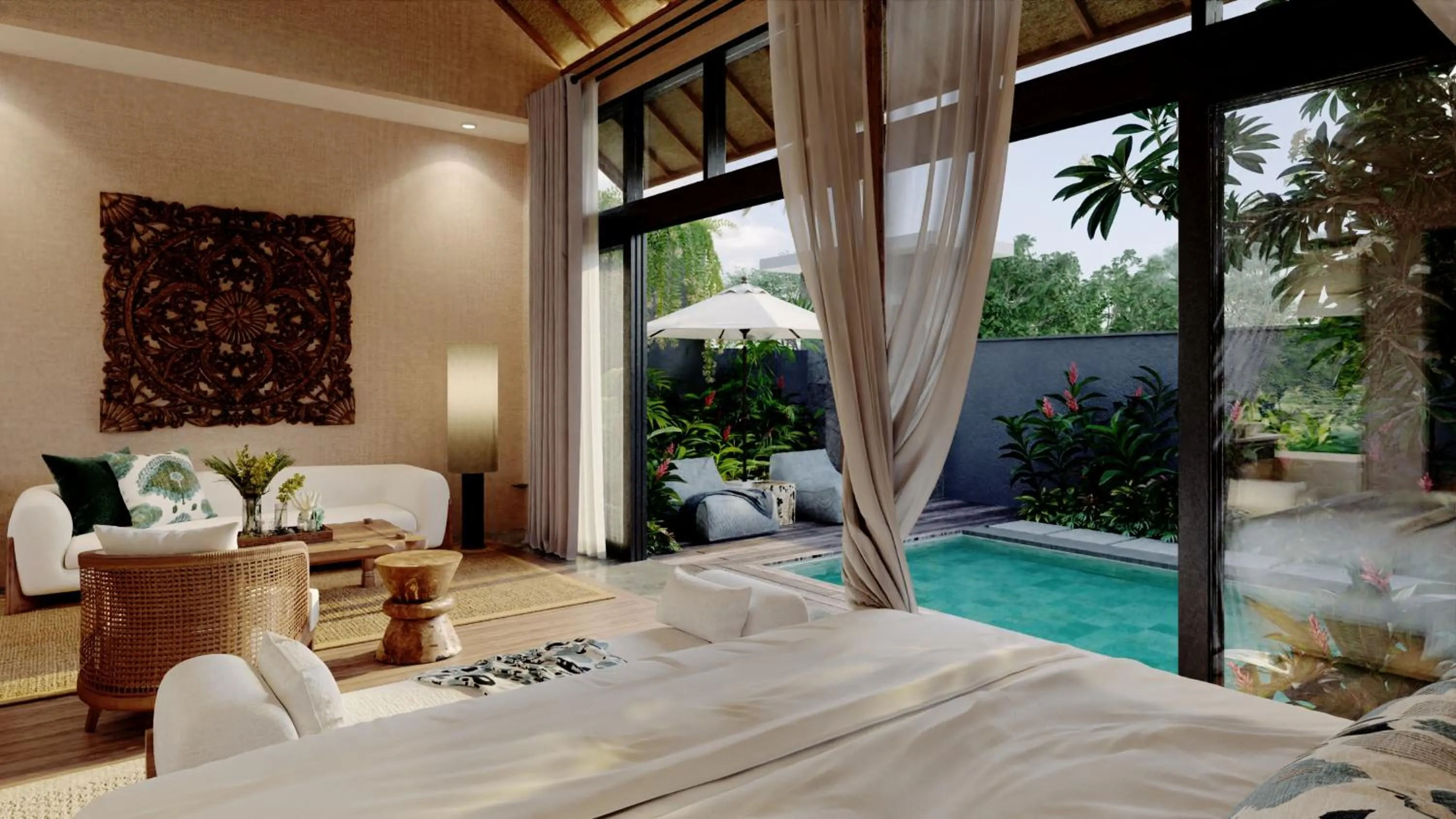 Bed in The One Boutique Villa & Spa Seminyak
