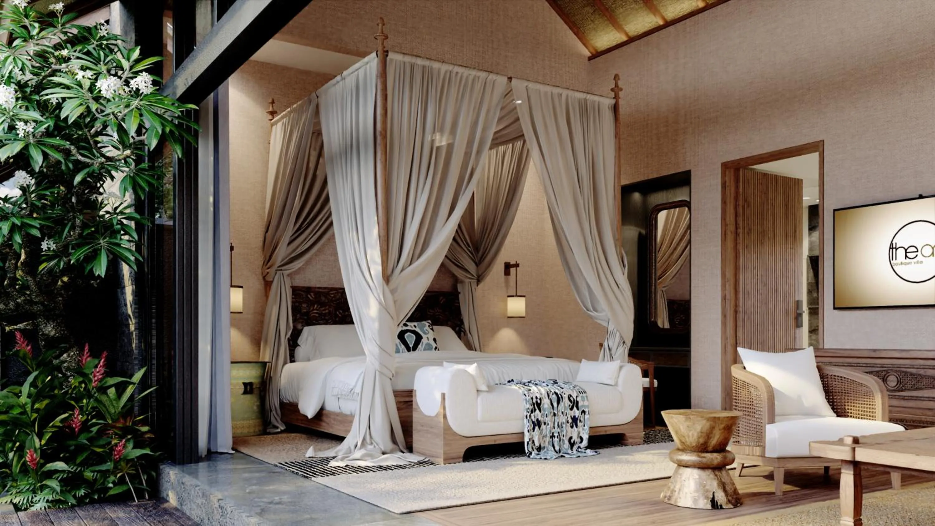Bed in The One Boutique Villa & Spa Seminyak