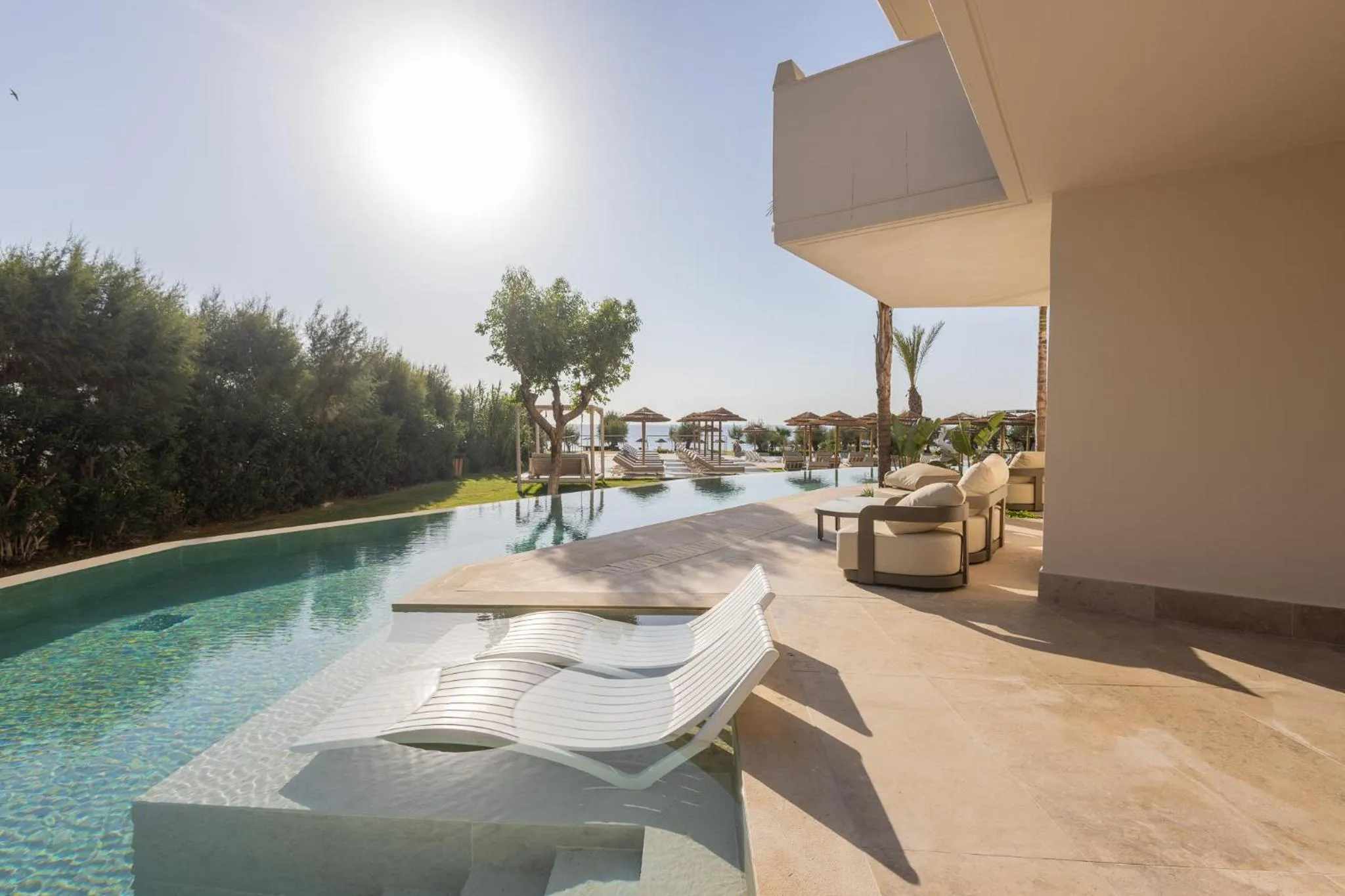 Pool view in Pegasos Deluxe Beach Hotel