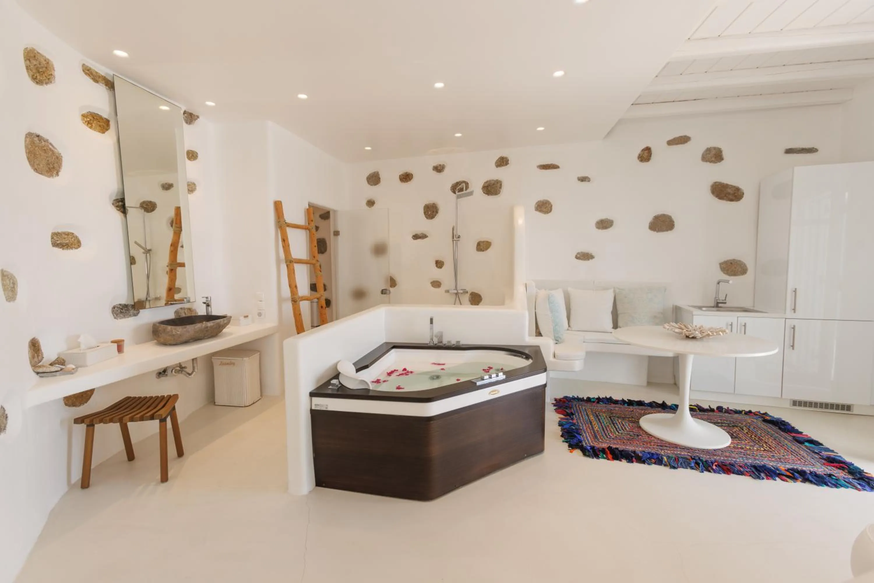 Seating area in Diana Villa Mykonos