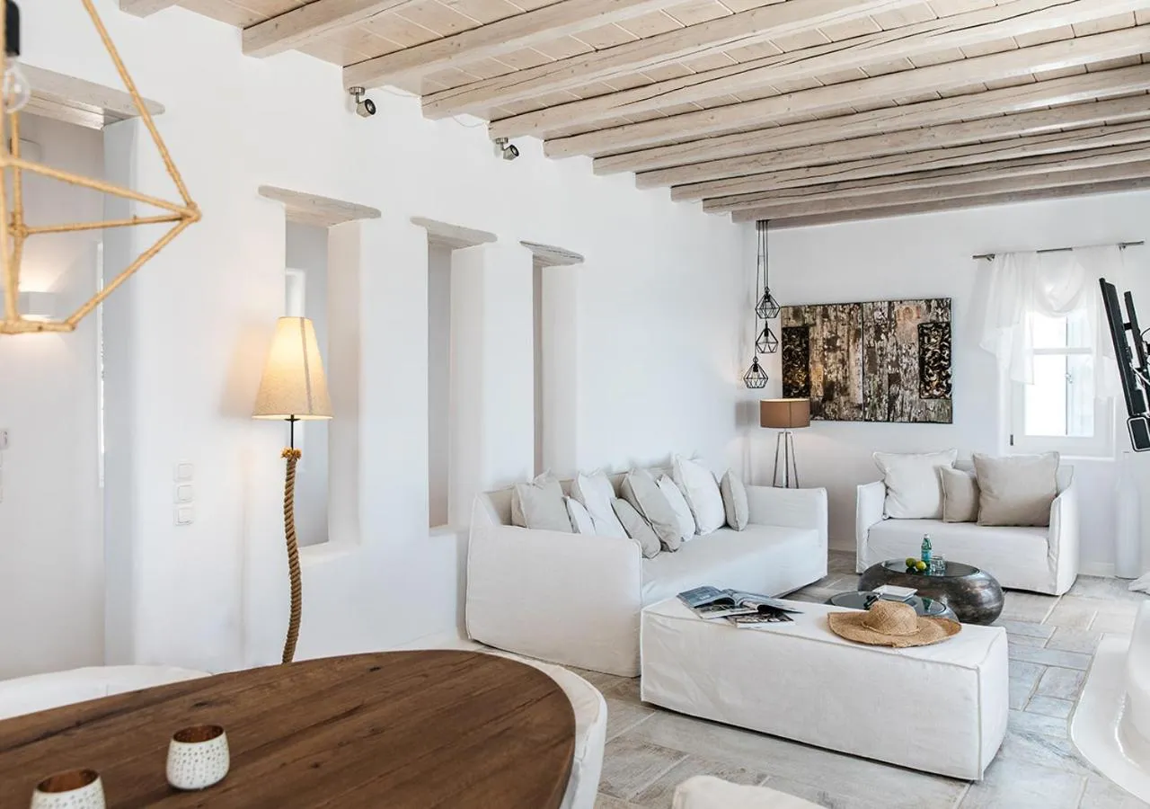 Living room in Diana Villa Mykonos