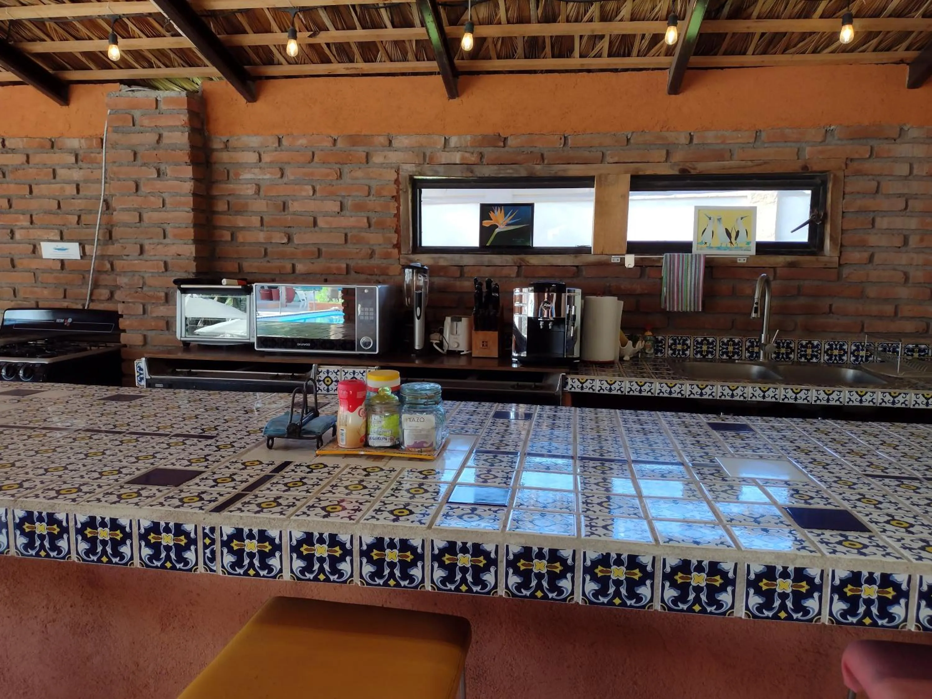 Communal kitchen in Loreto Playa Boutique Hotel