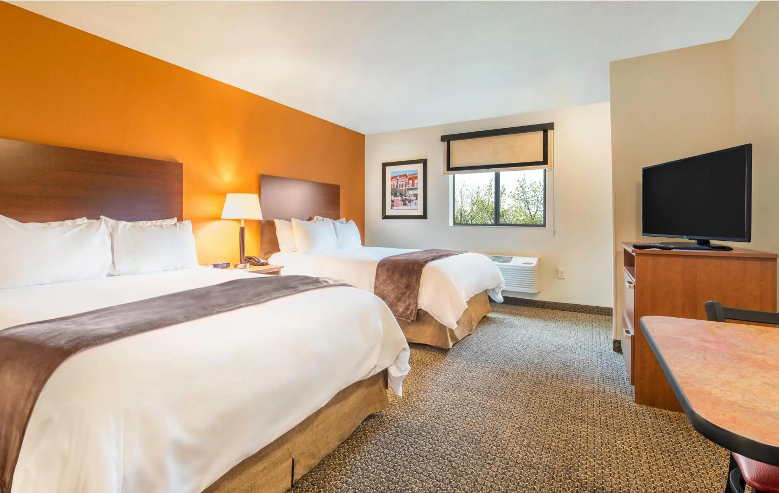 Queen Room with Two Queen Beds - Recliner - Hearing Accessible in My Place Hotel-Chicago West/North Aurora, IL