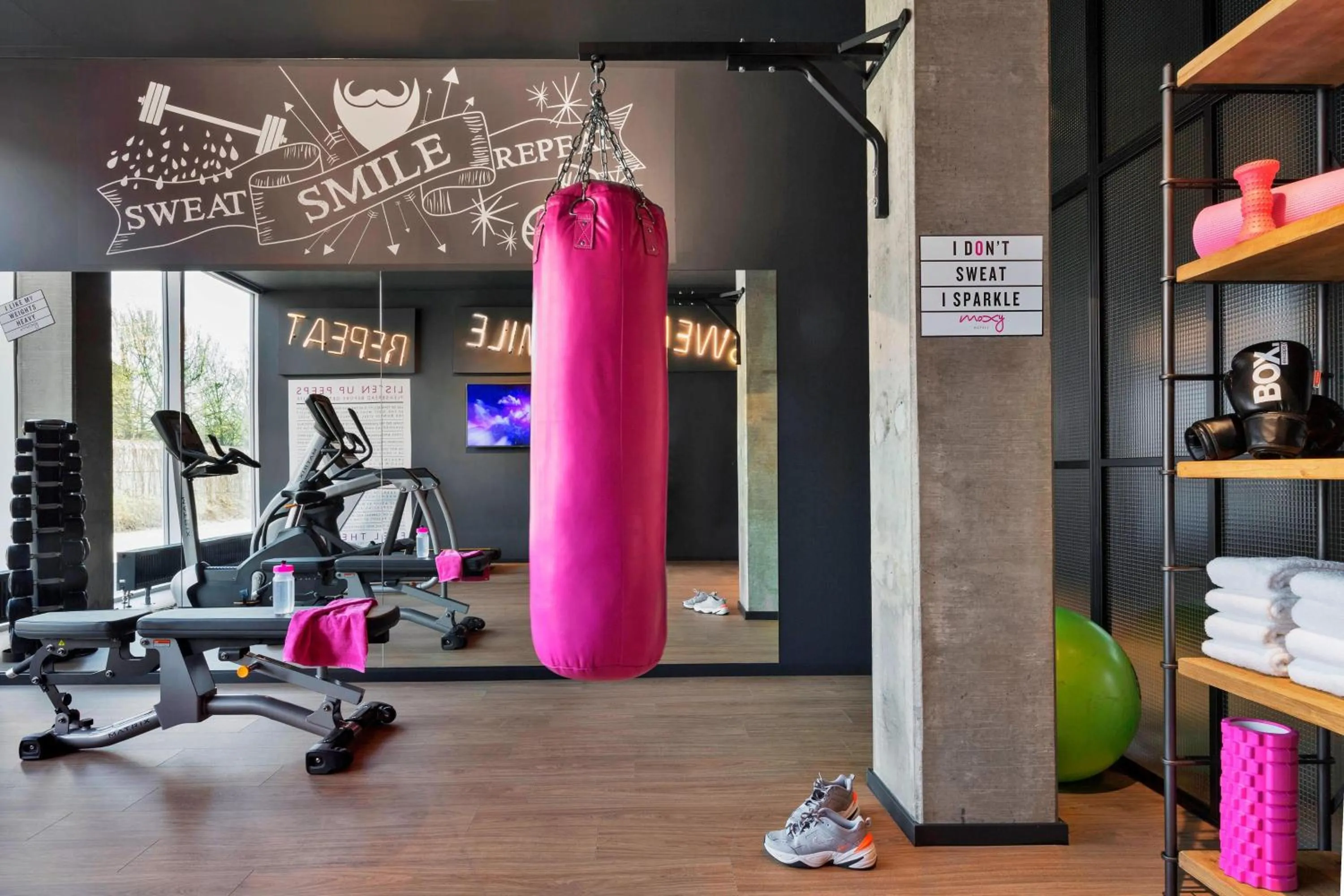 Fitness centre/facilities in Moxy Copenhagen Sydhavnen