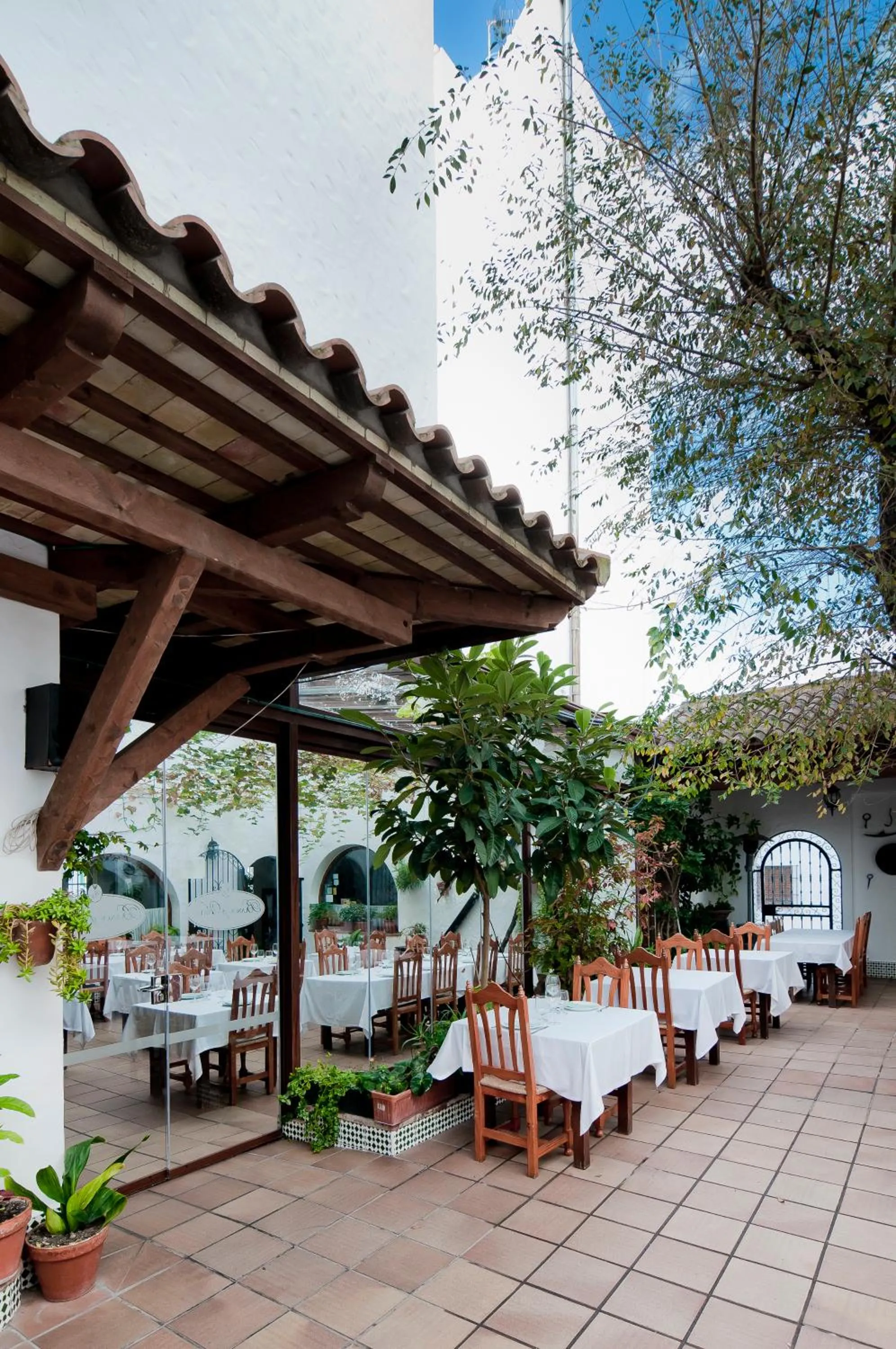 Patio in Hotel Restaurante Blanco y Verde