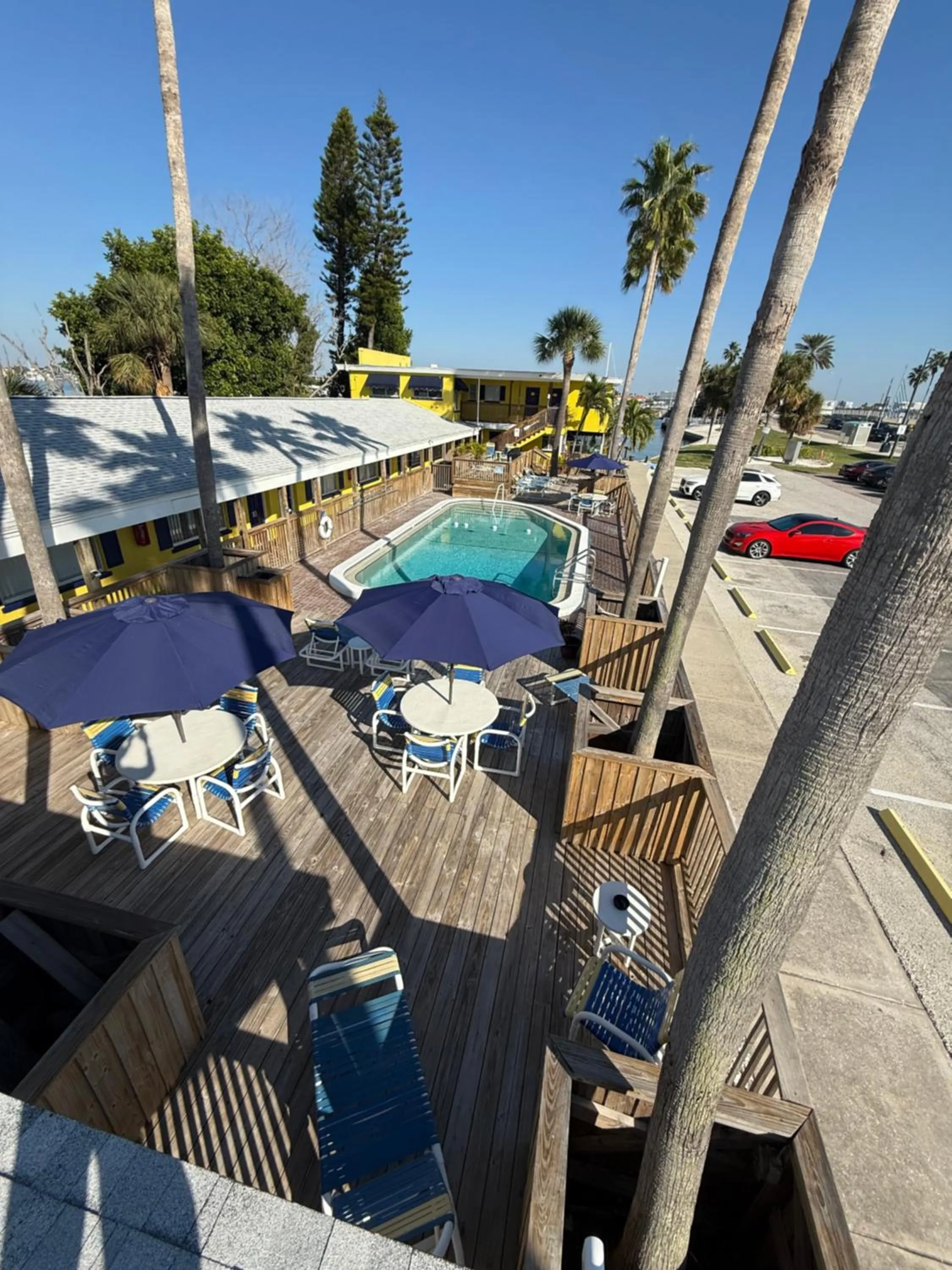 Pool view in Barefoot Bay Resort Motel