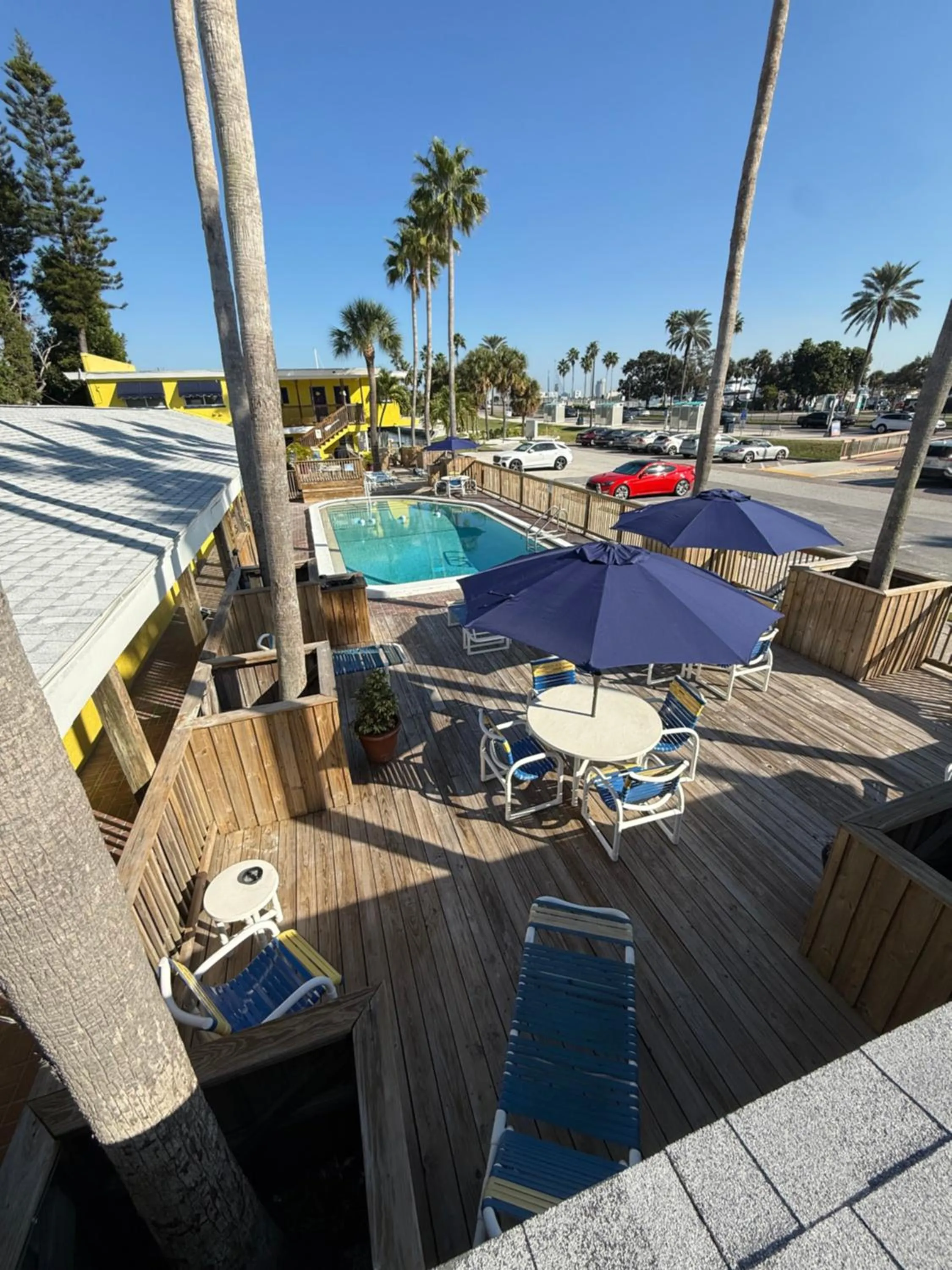 Pool view in Barefoot Bay Resort Motel