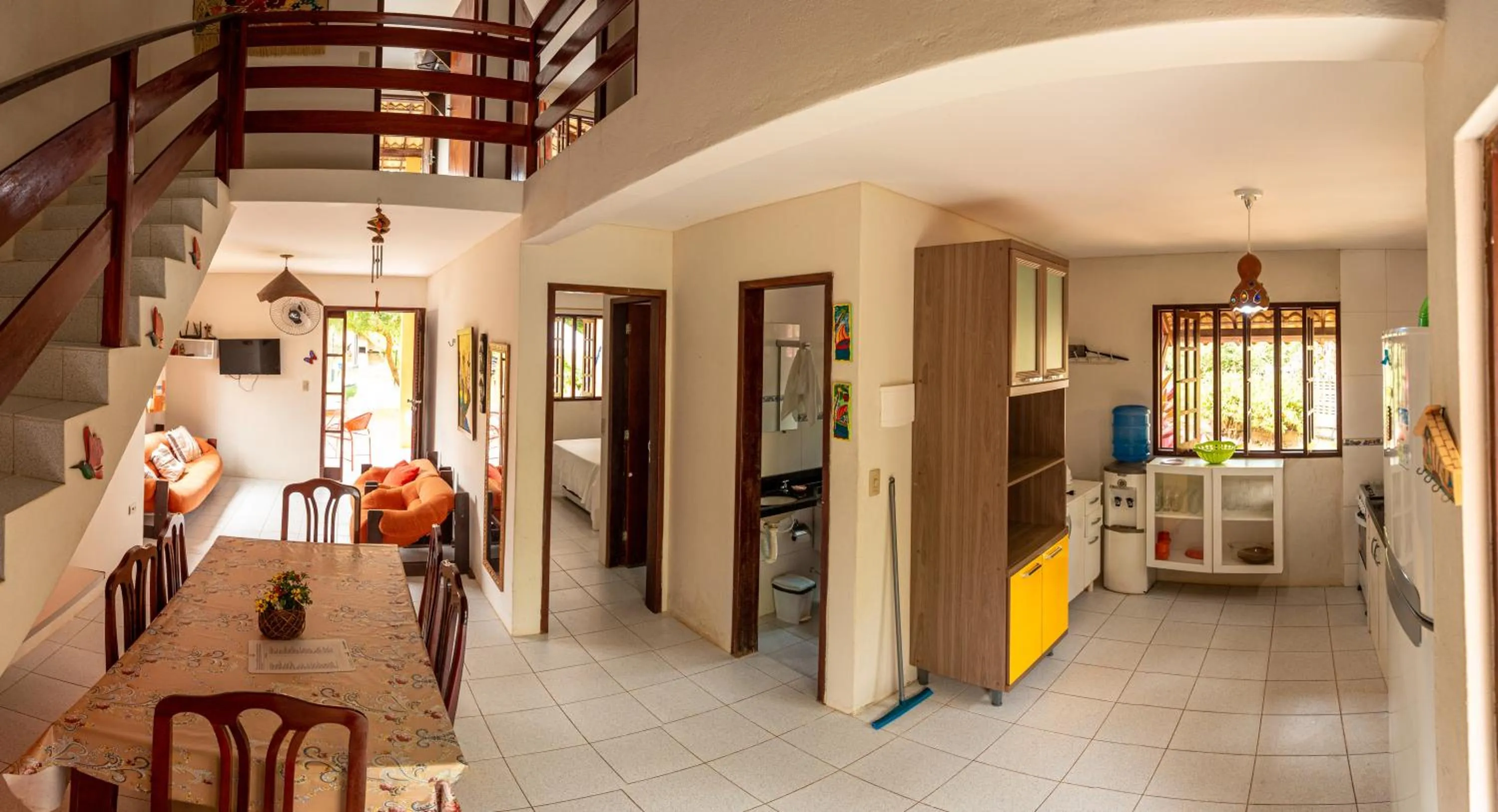 Living room, Bed in Chales Maragogi