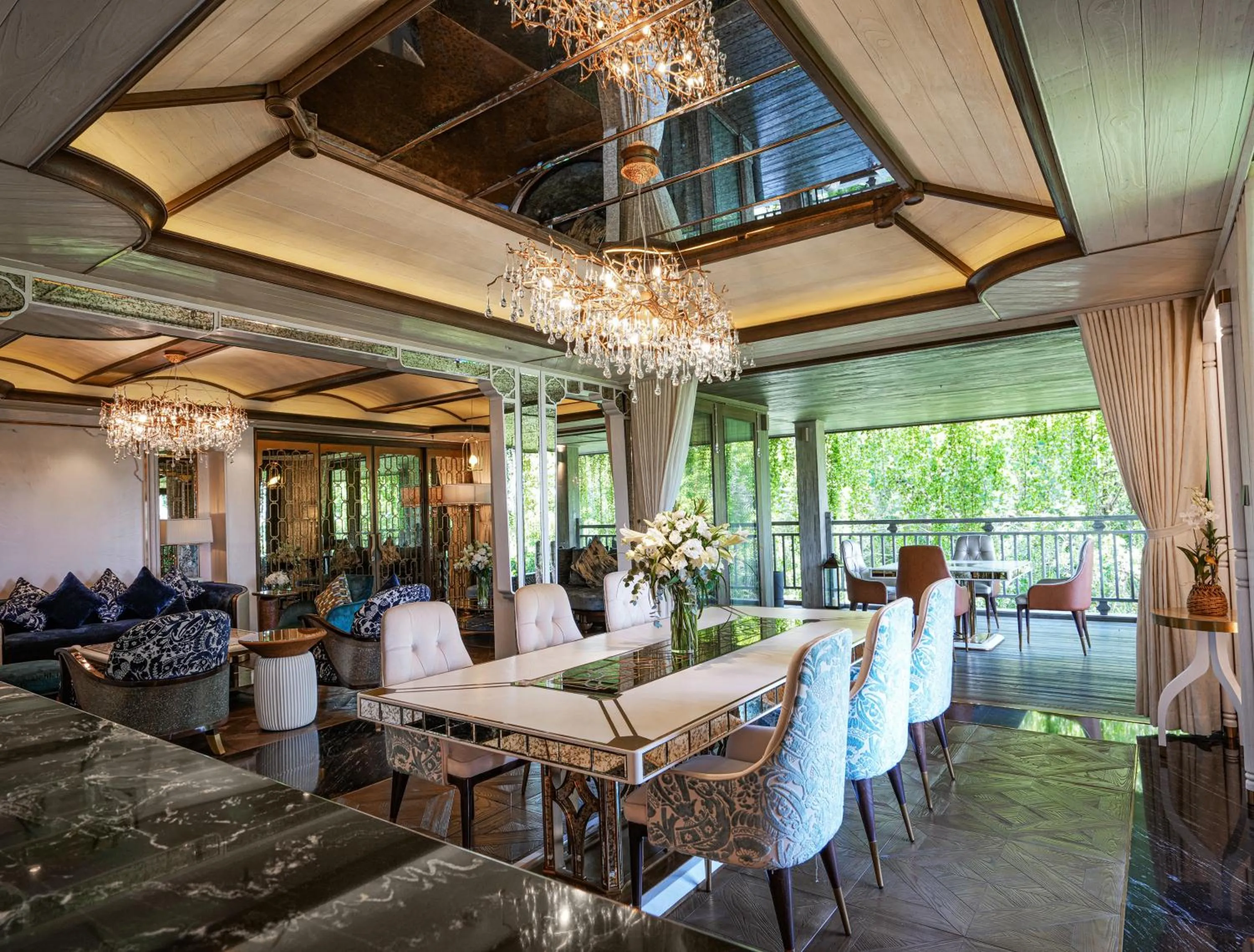 Dining area in An Lam Retreats Saigon River